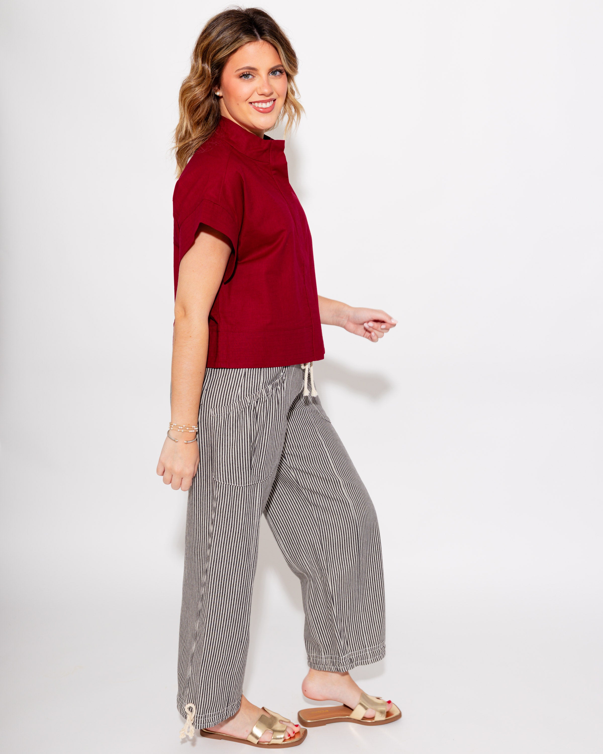 Timeless Short Sleeve Top in Merlot