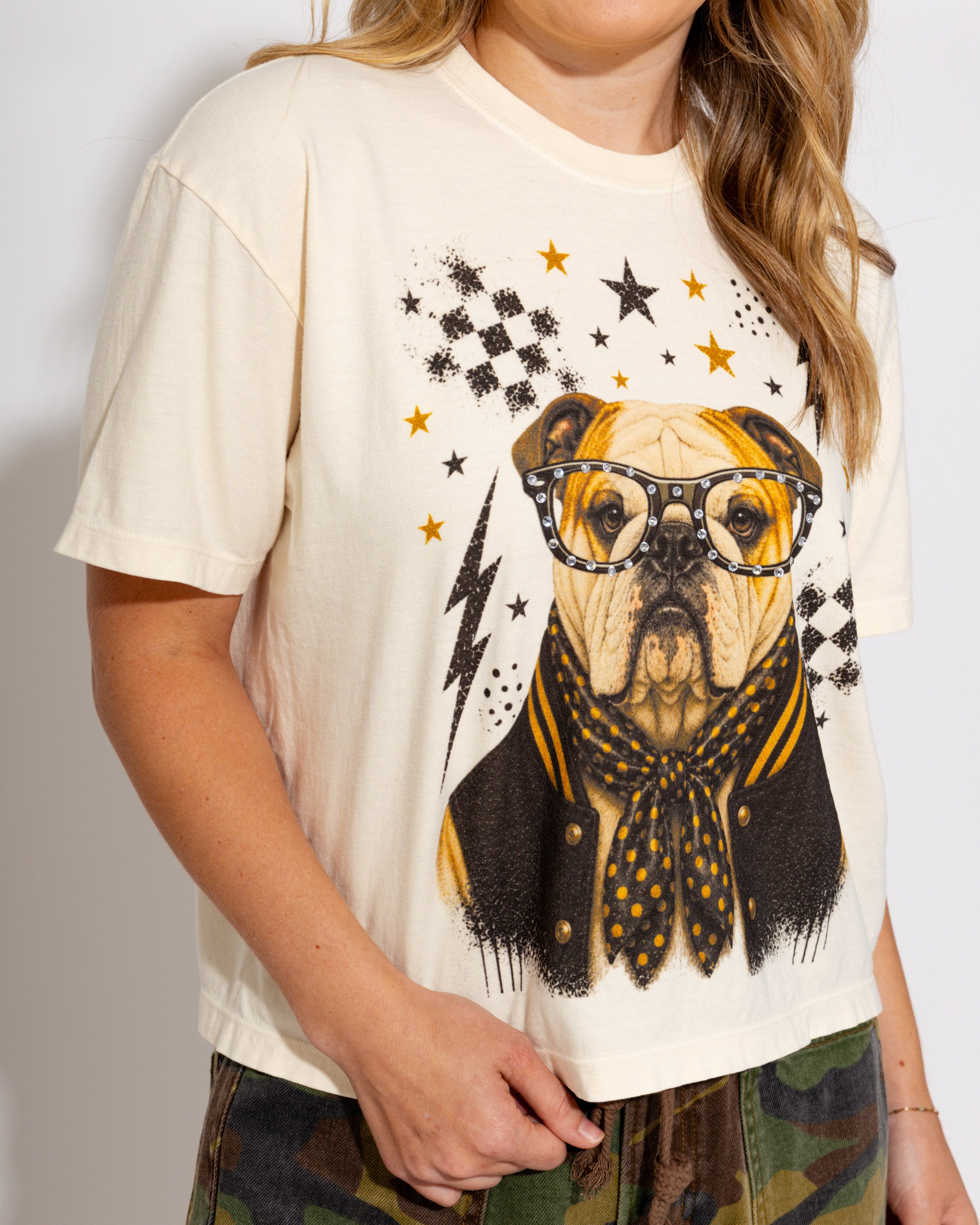 Varsity Specs Rhinestone Bulldog Spirit Tee