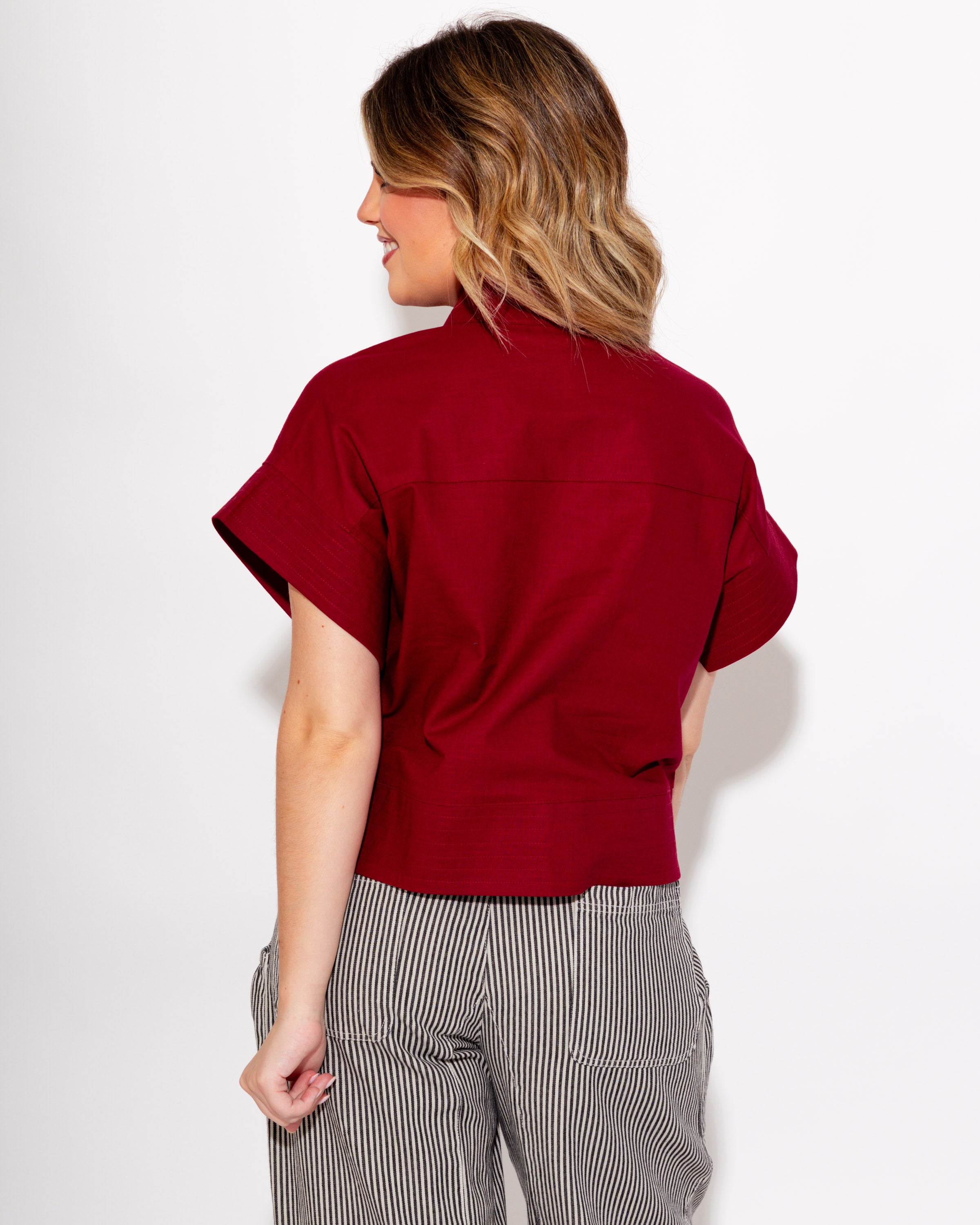 Timeless Short Sleeve Top in Merlot