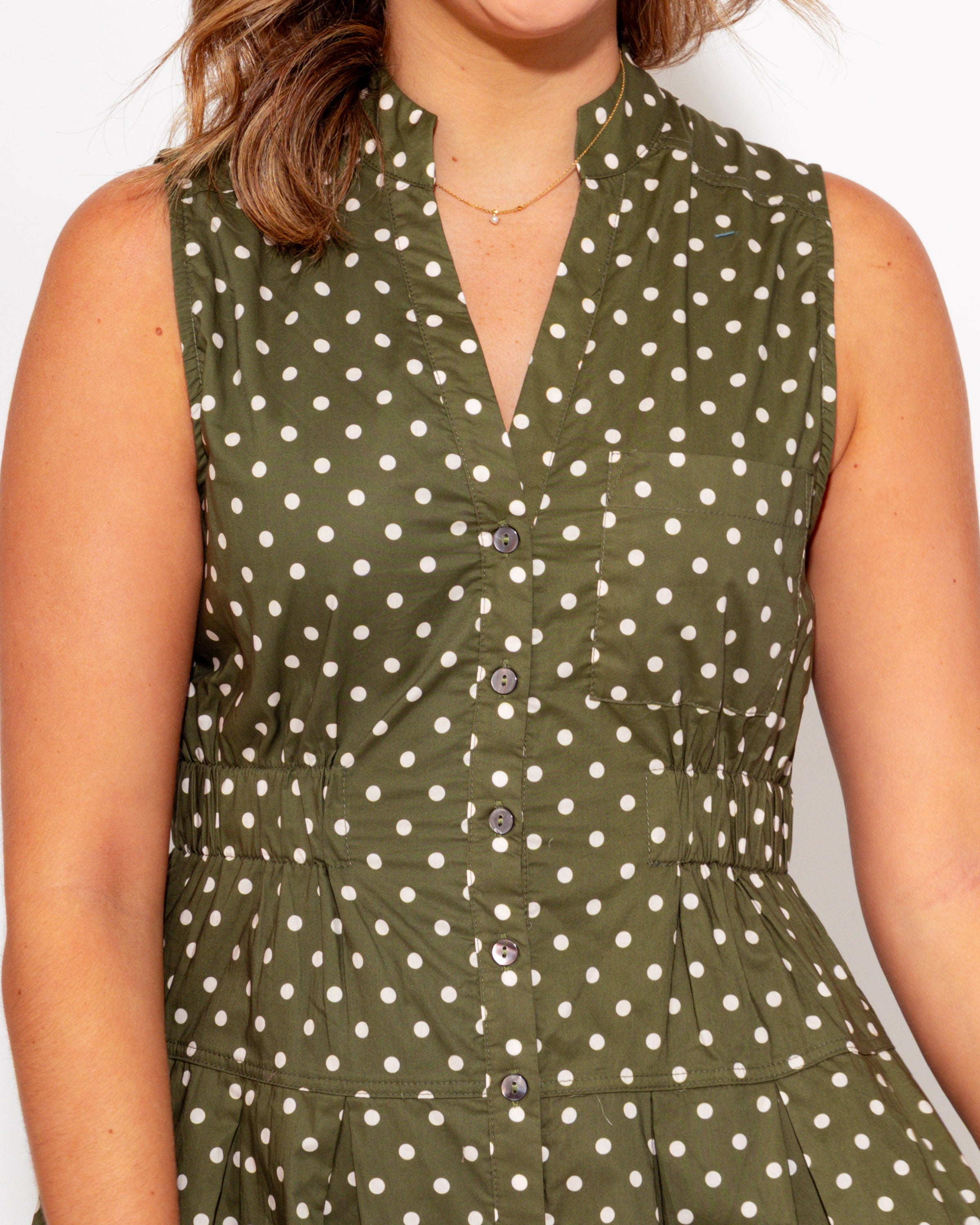 Olive Charm Polka Dot Dress
