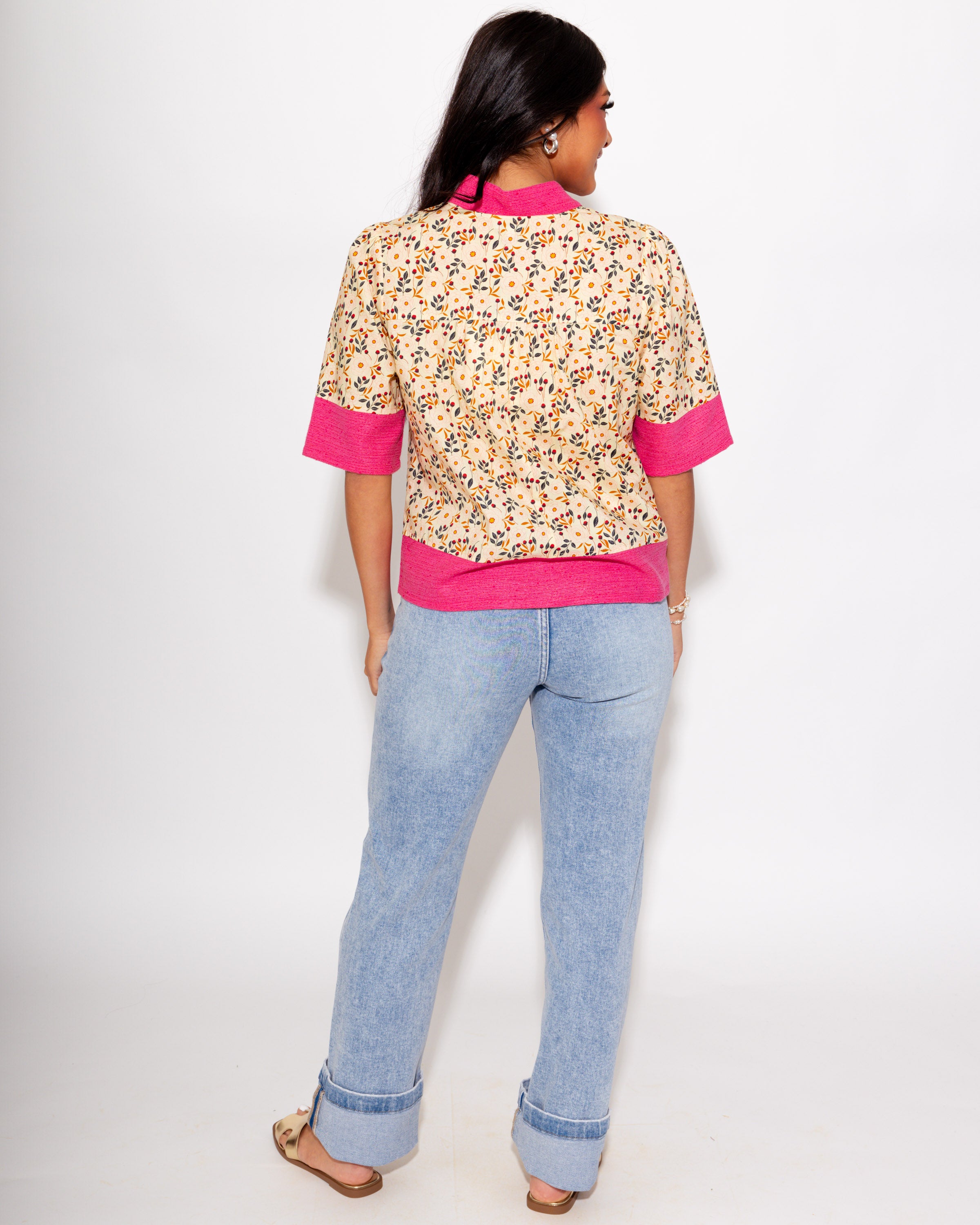 High Rise Straight Pin Tuck Jeans
