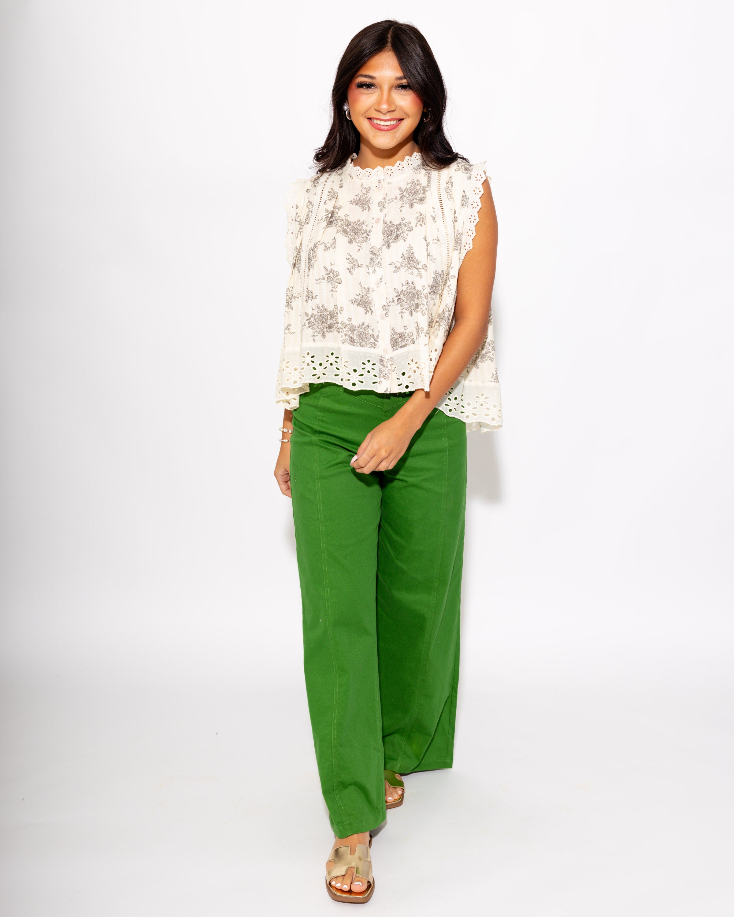 Vintage Taupe Floral Lace Top