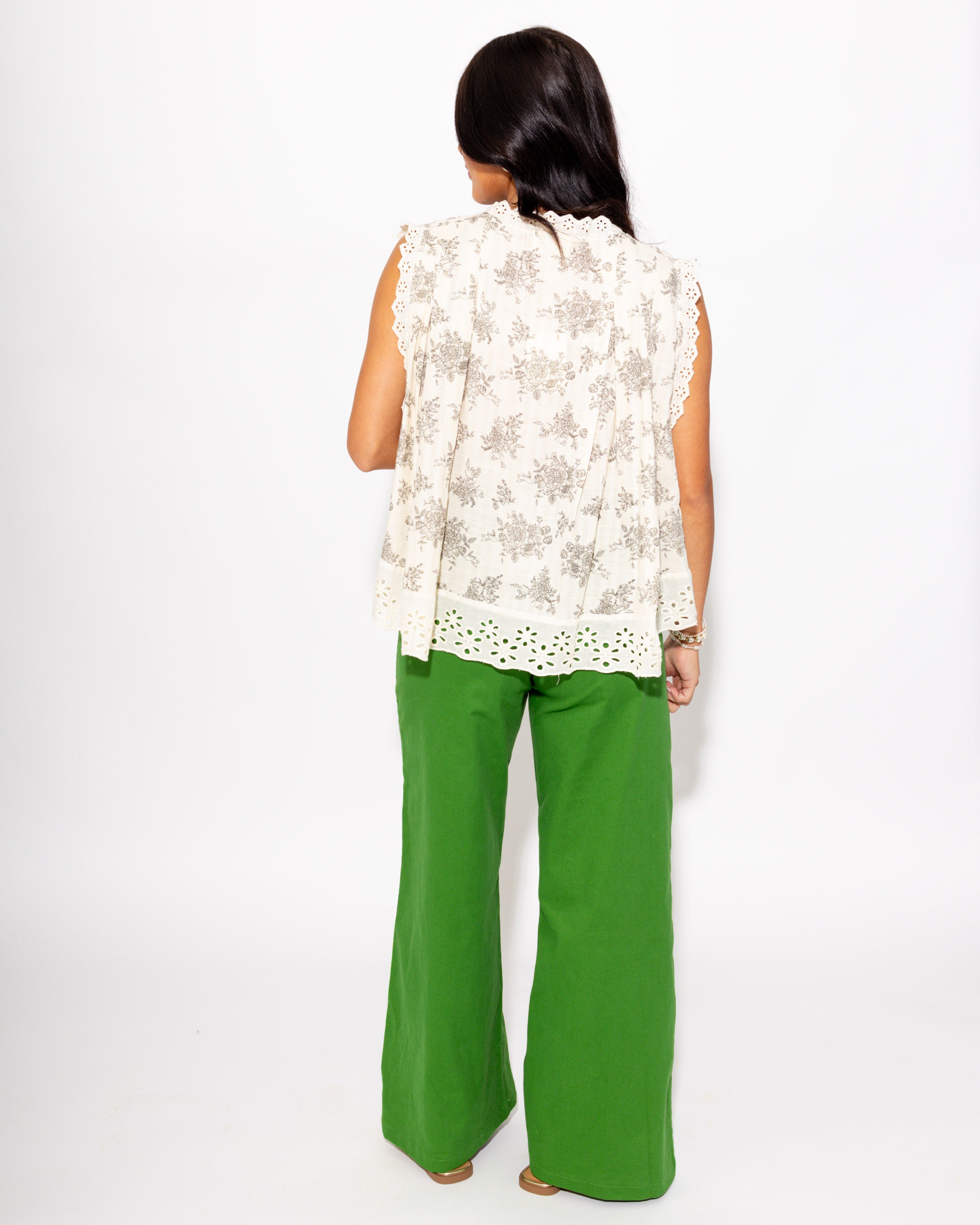 Vintage Taupe Floral Lace Top