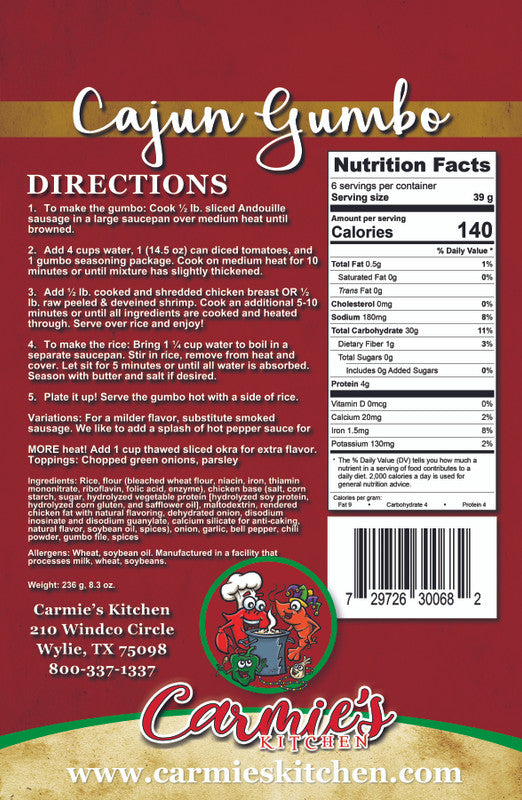 Carmie's Soup Mix - Cajun Gumbo