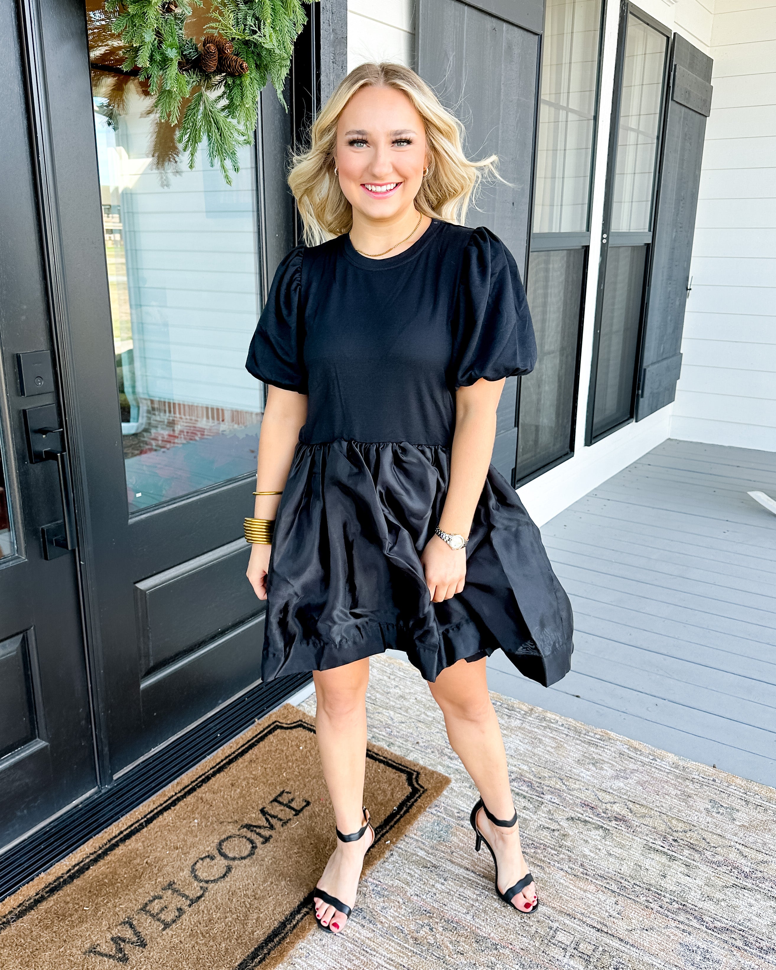 Short Sleeve Organza Mini Dress