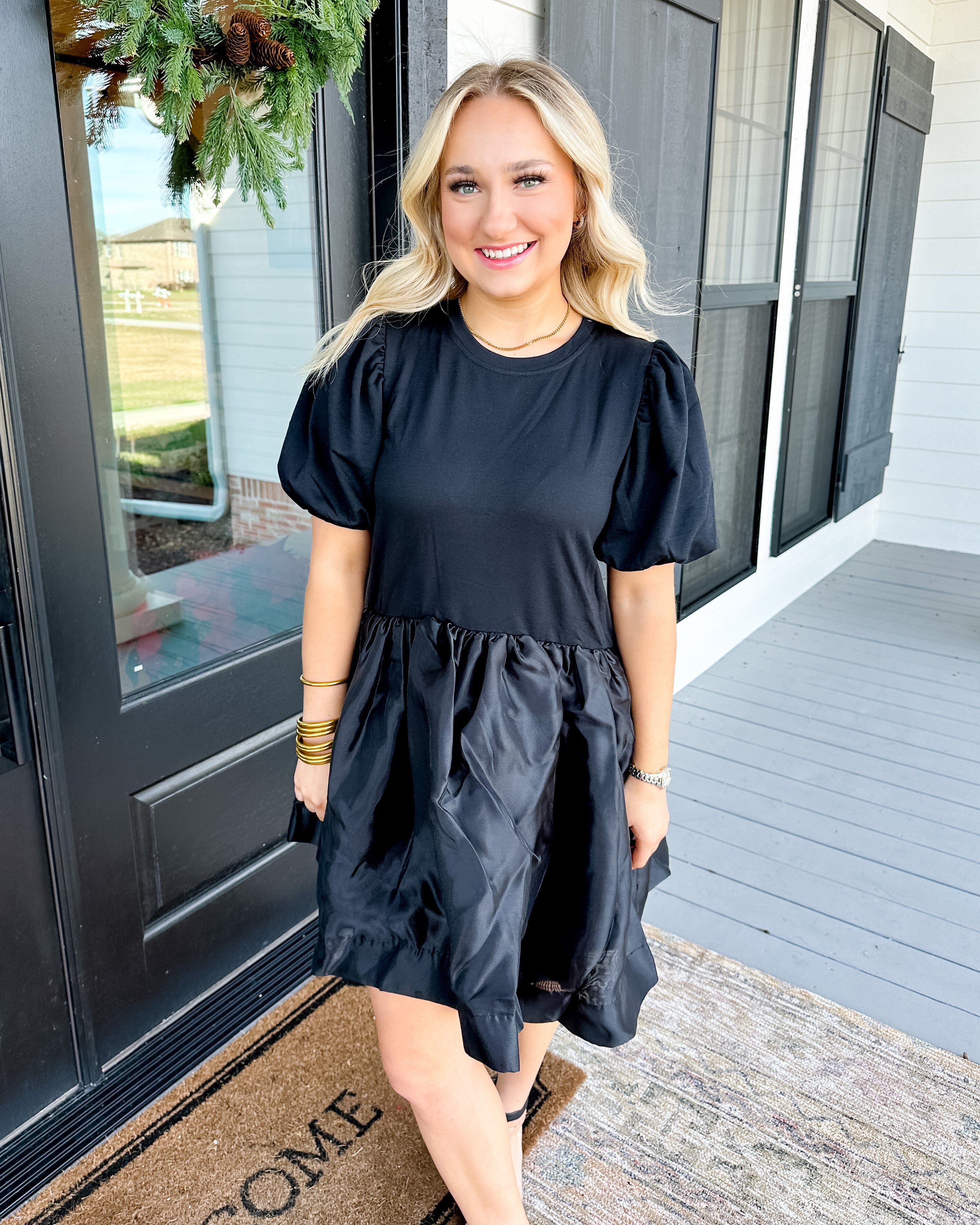 Short Sleeve Organza Mini Dress
