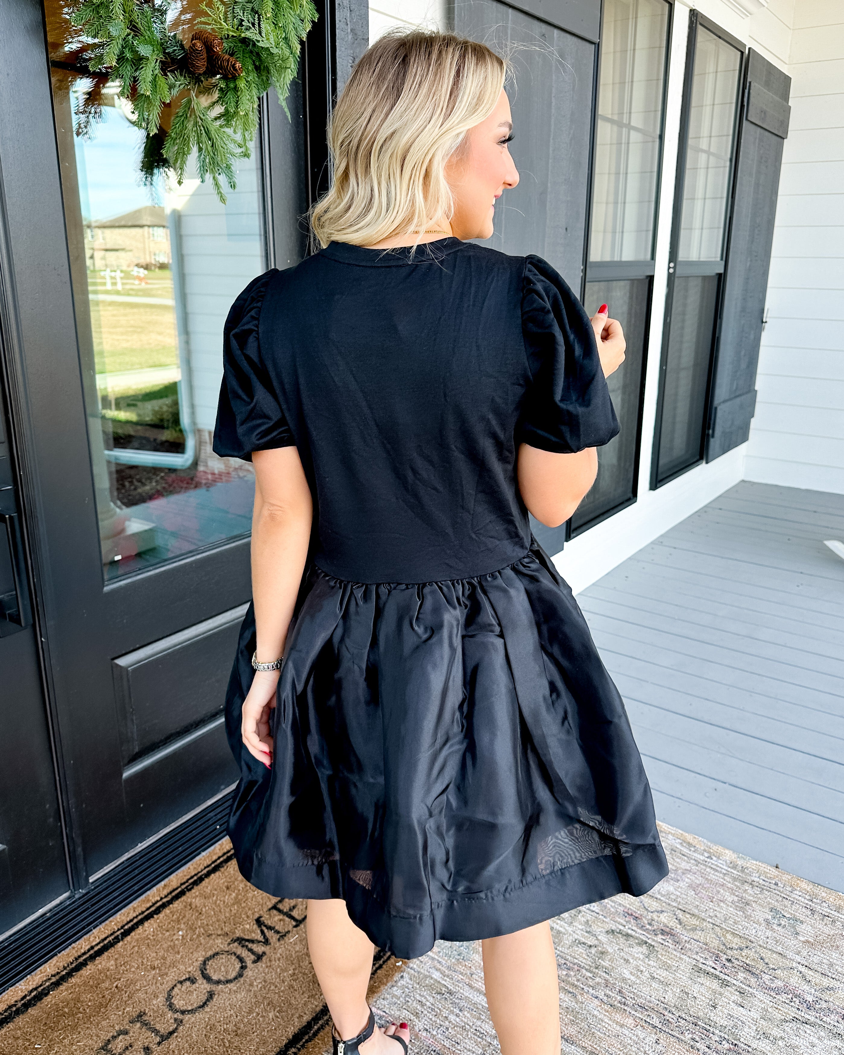 Short Sleeve Organza Mini Dress