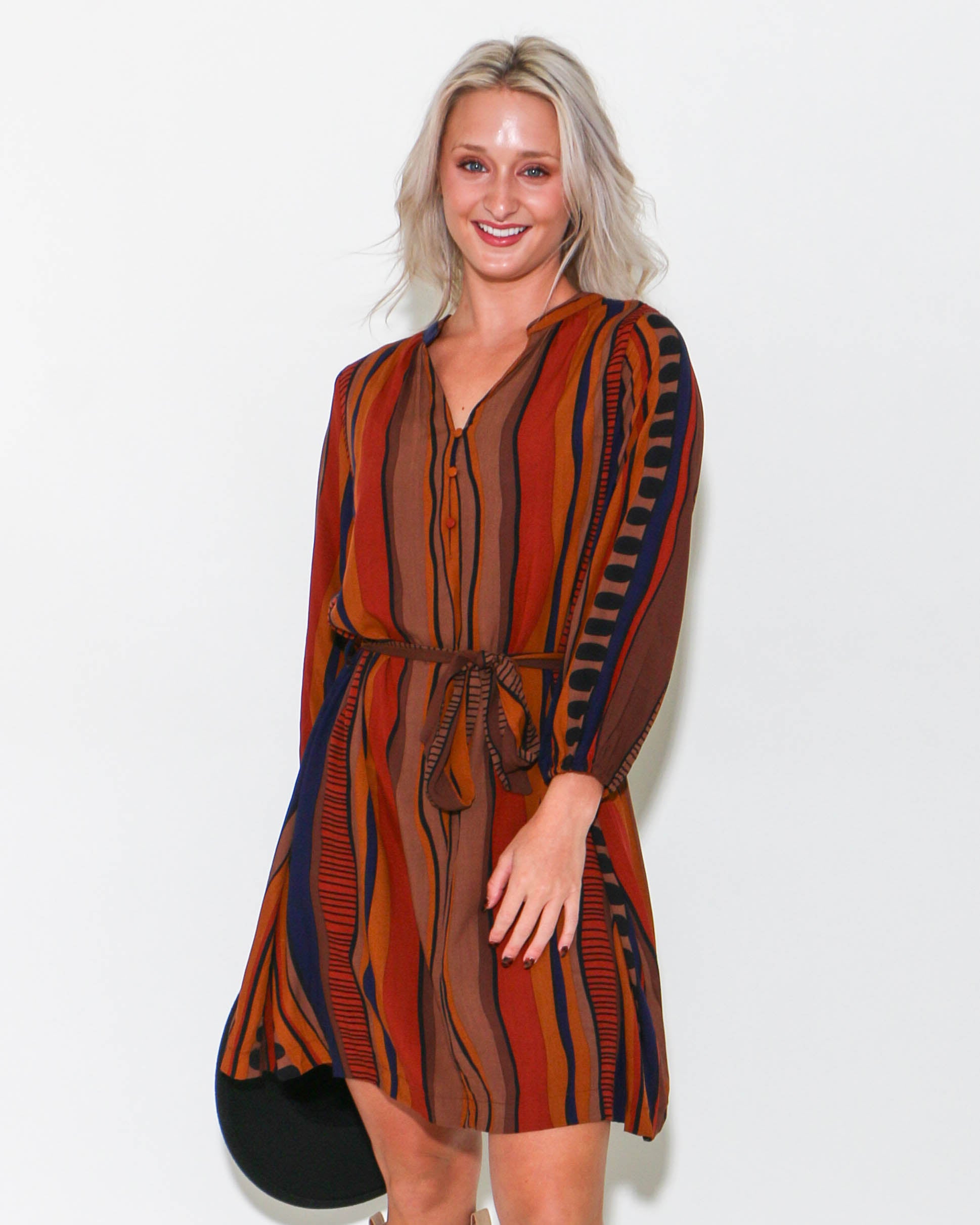 Belted Abstract Dress