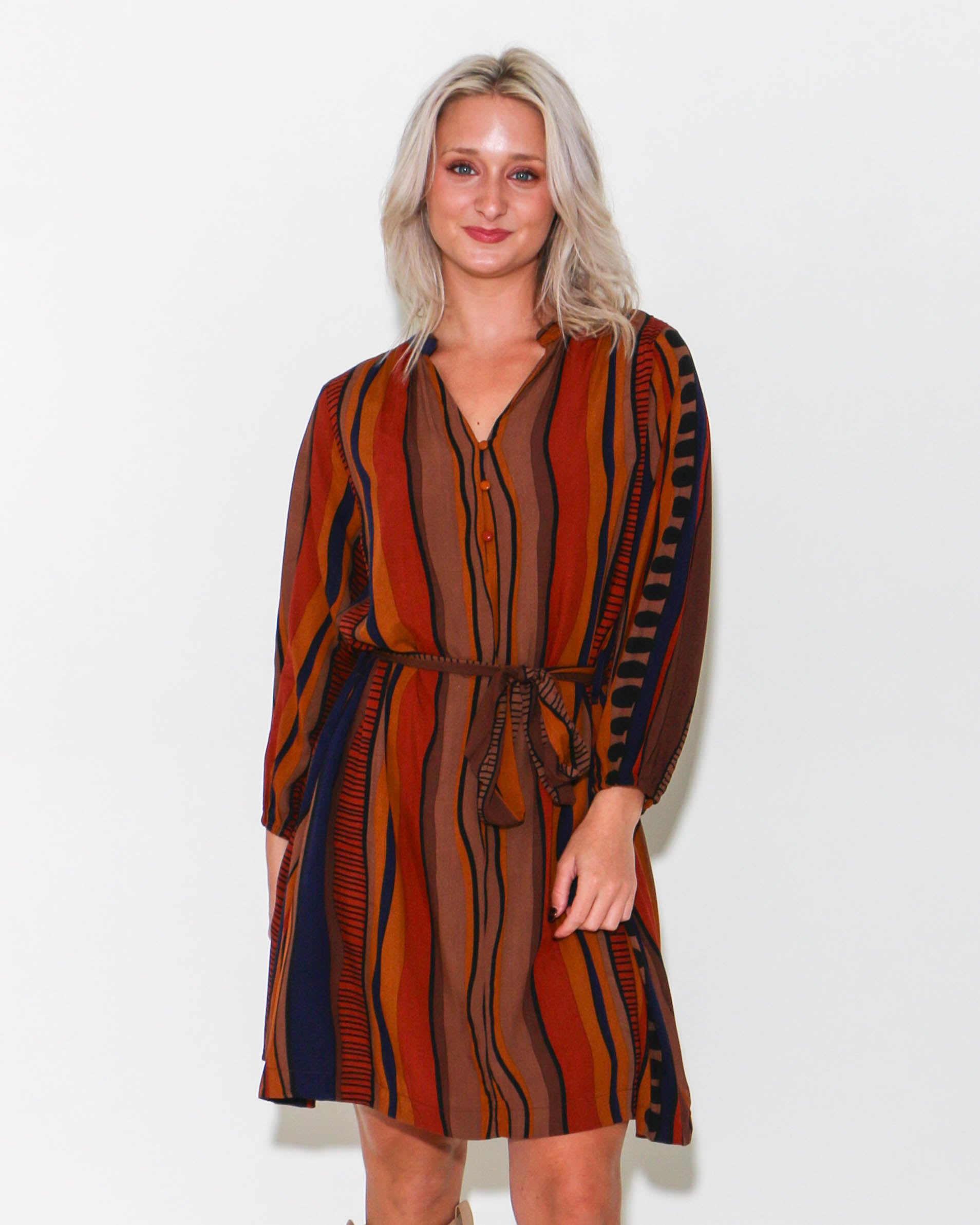 Belted Abstract Dress