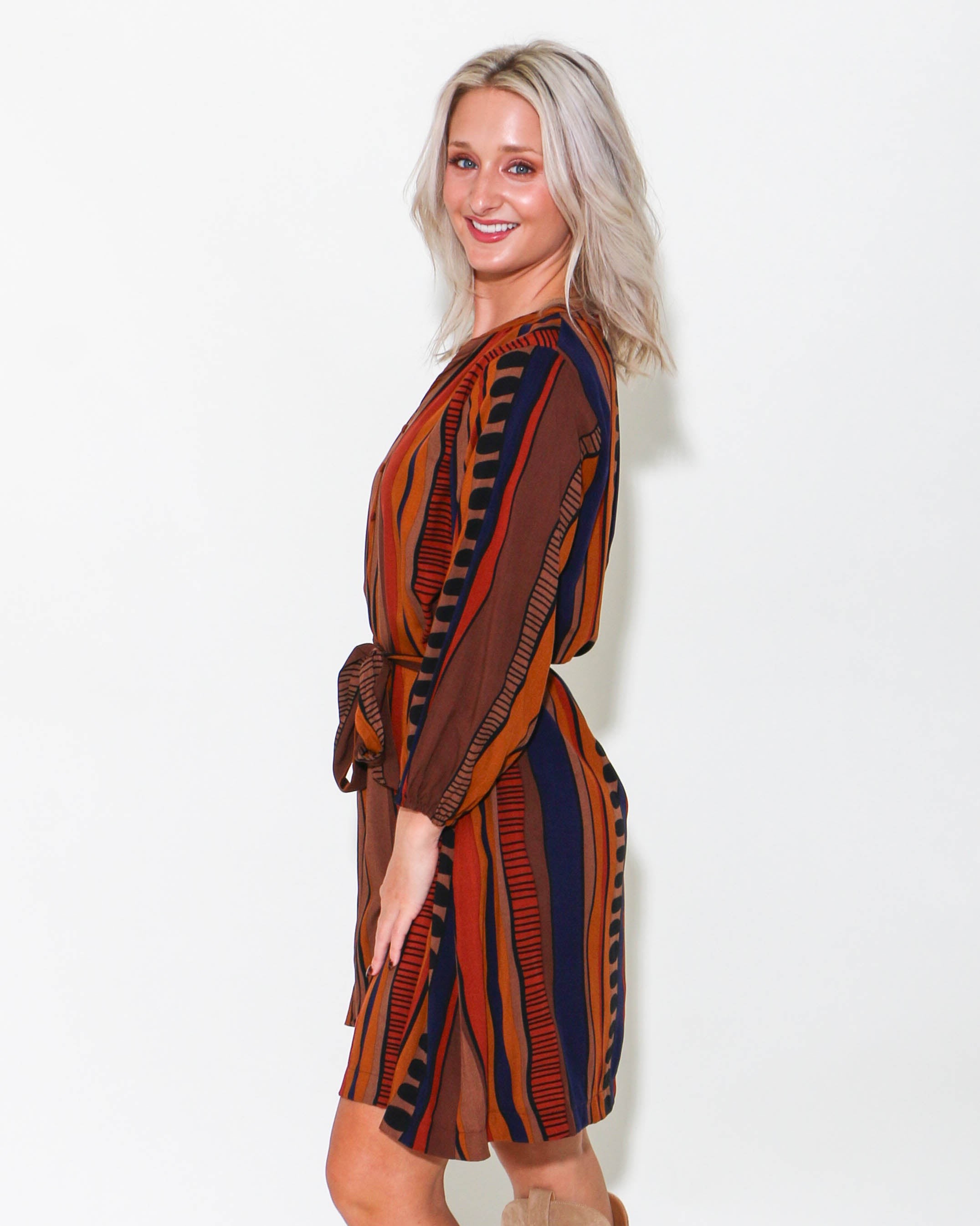 Belted Abstract Dress