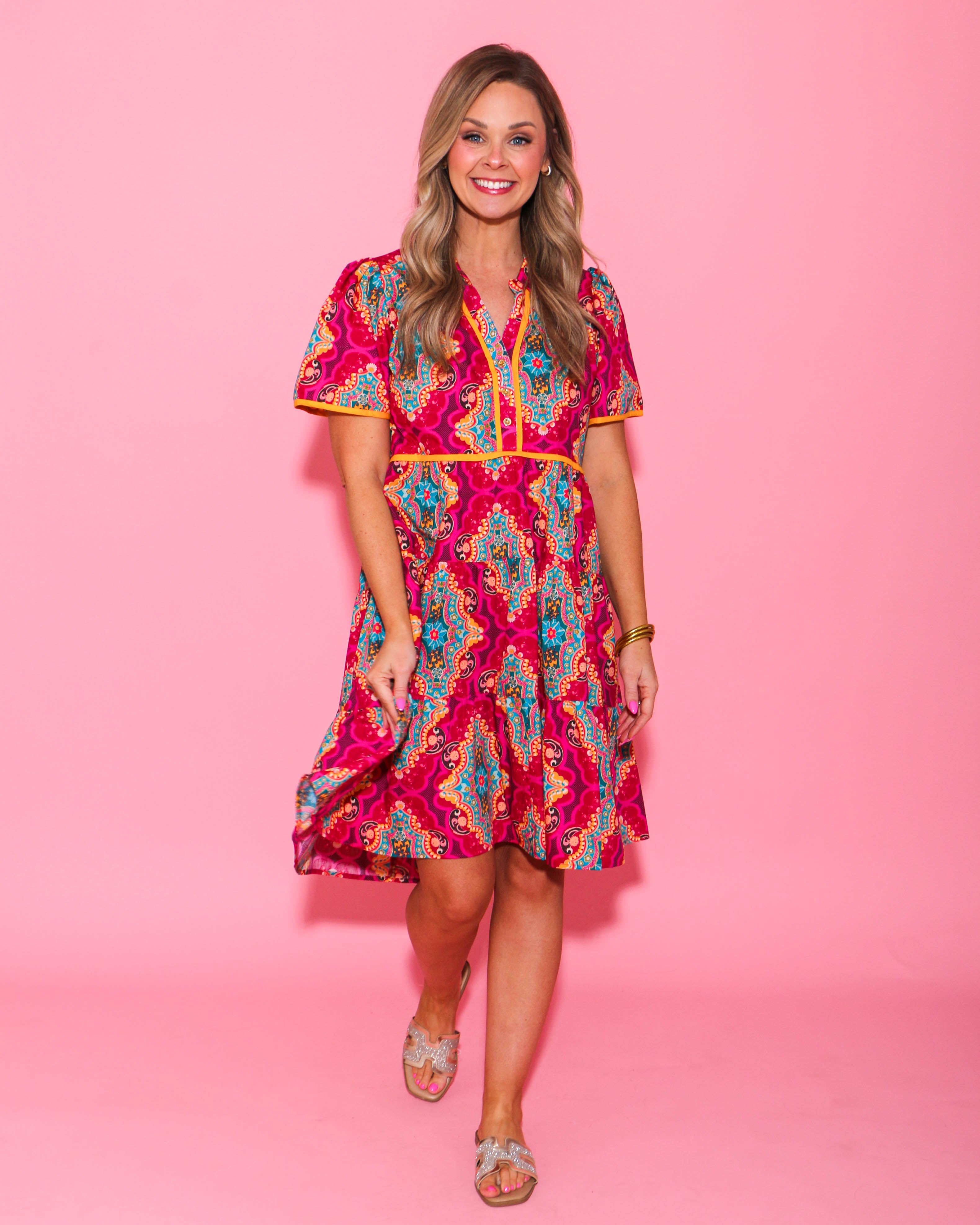 Medallion Tiered Dress