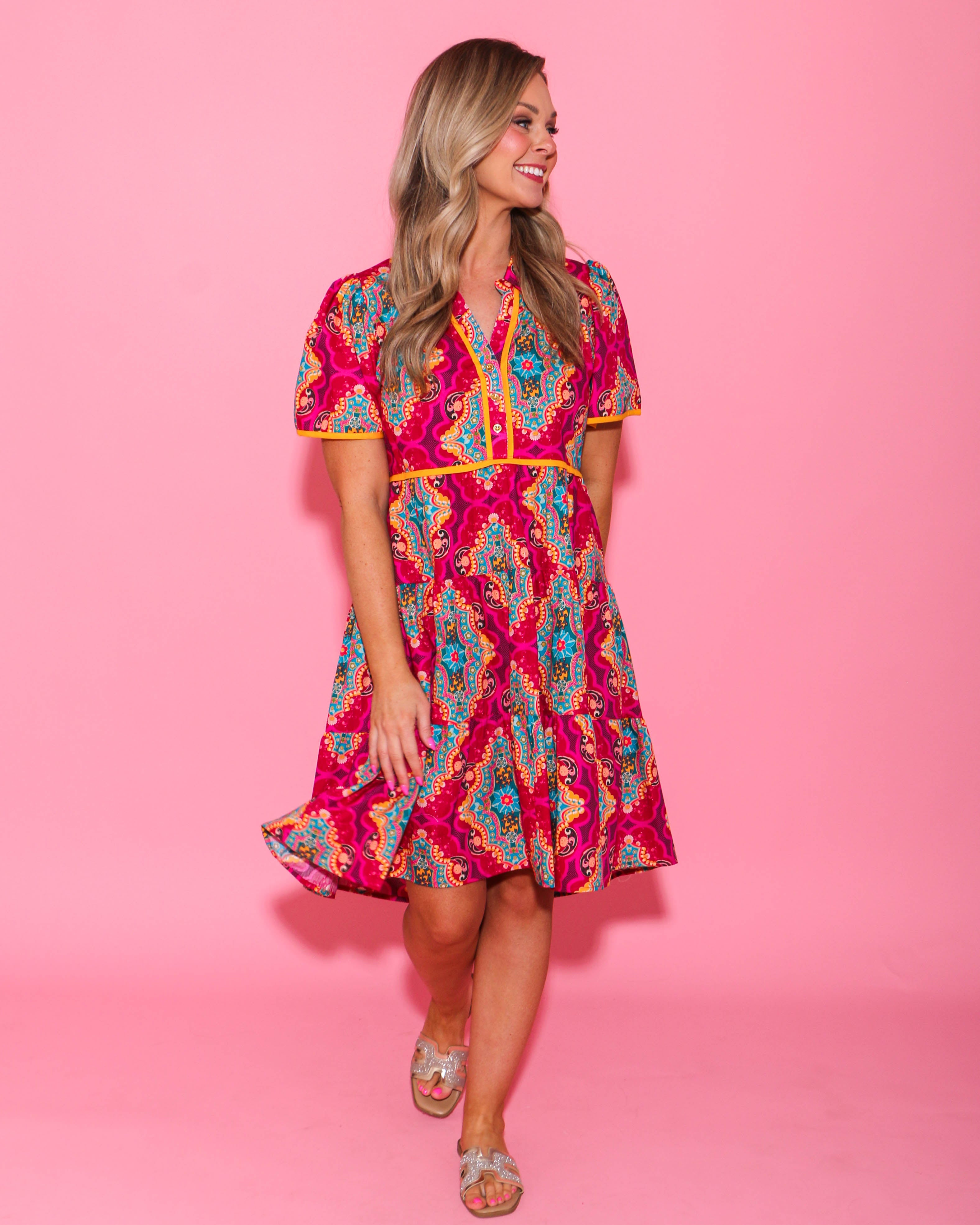 Medallion Tiered Dress