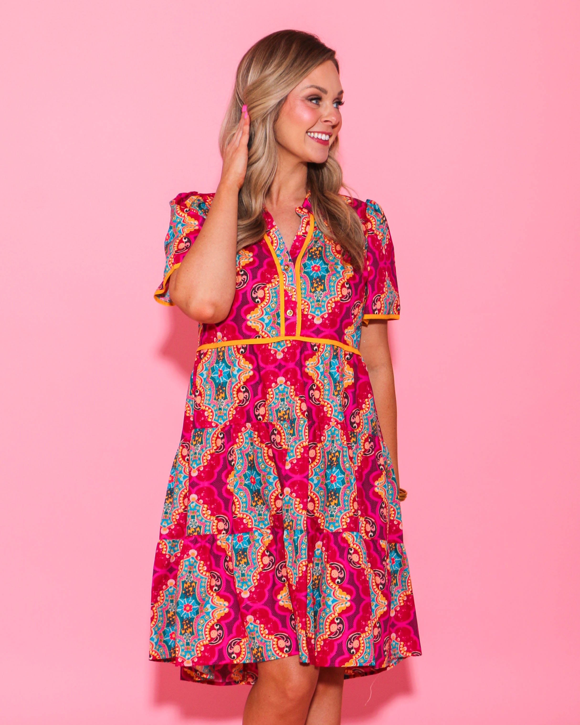Medallion Tiered Dress