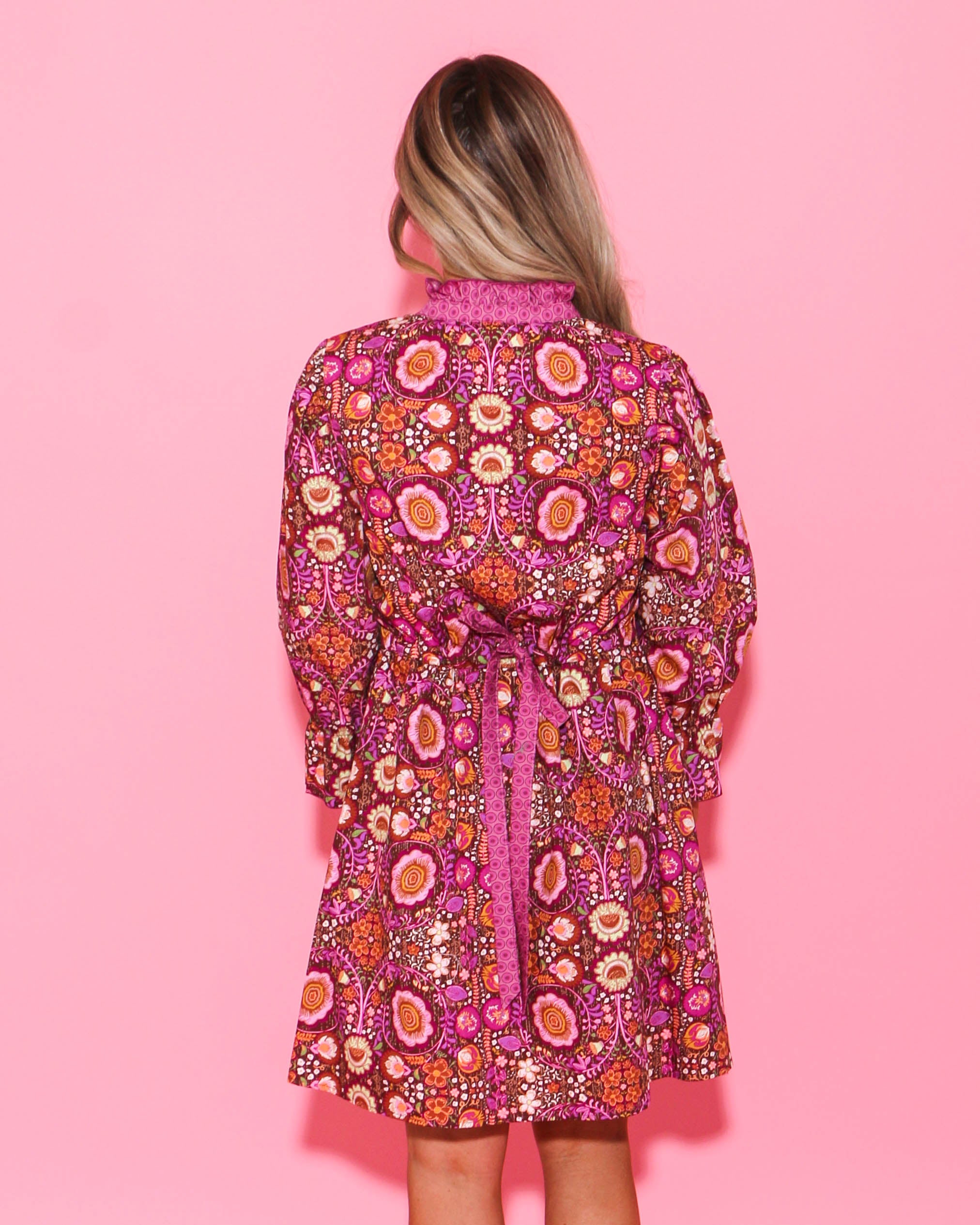 Back Tie Dress in Plum