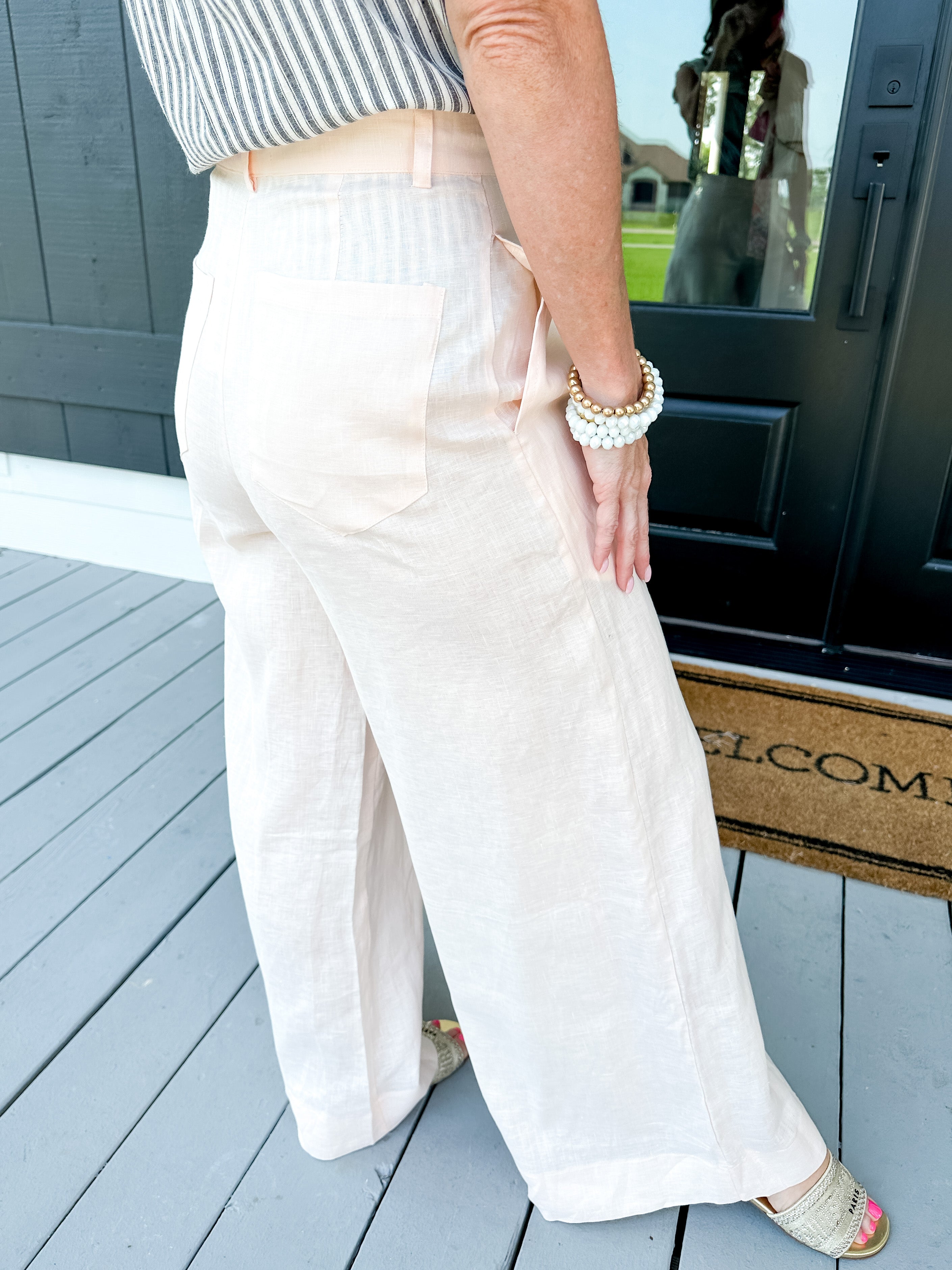 Peach Wide Leg Pants