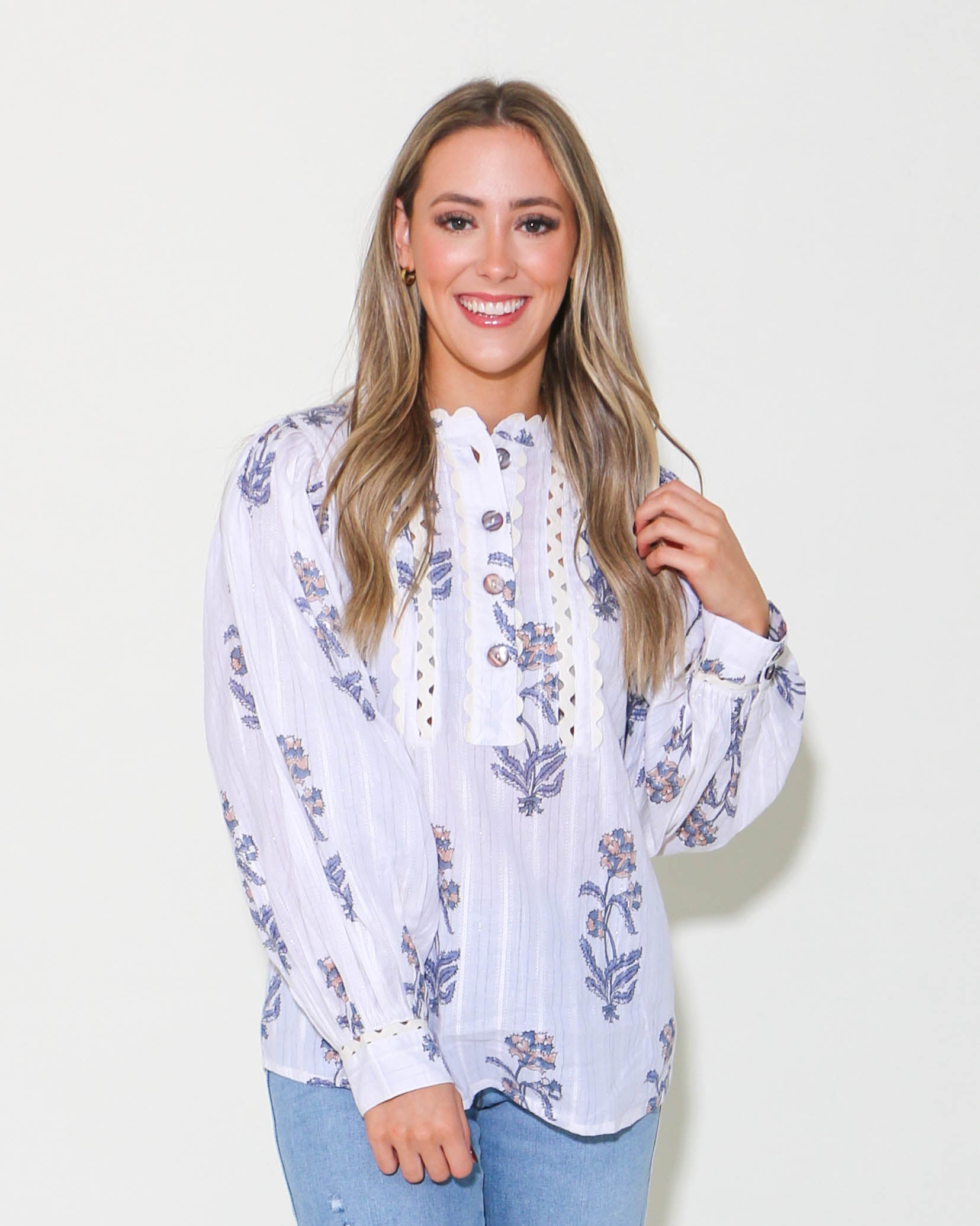 Ric Rac Block Top in Ivory