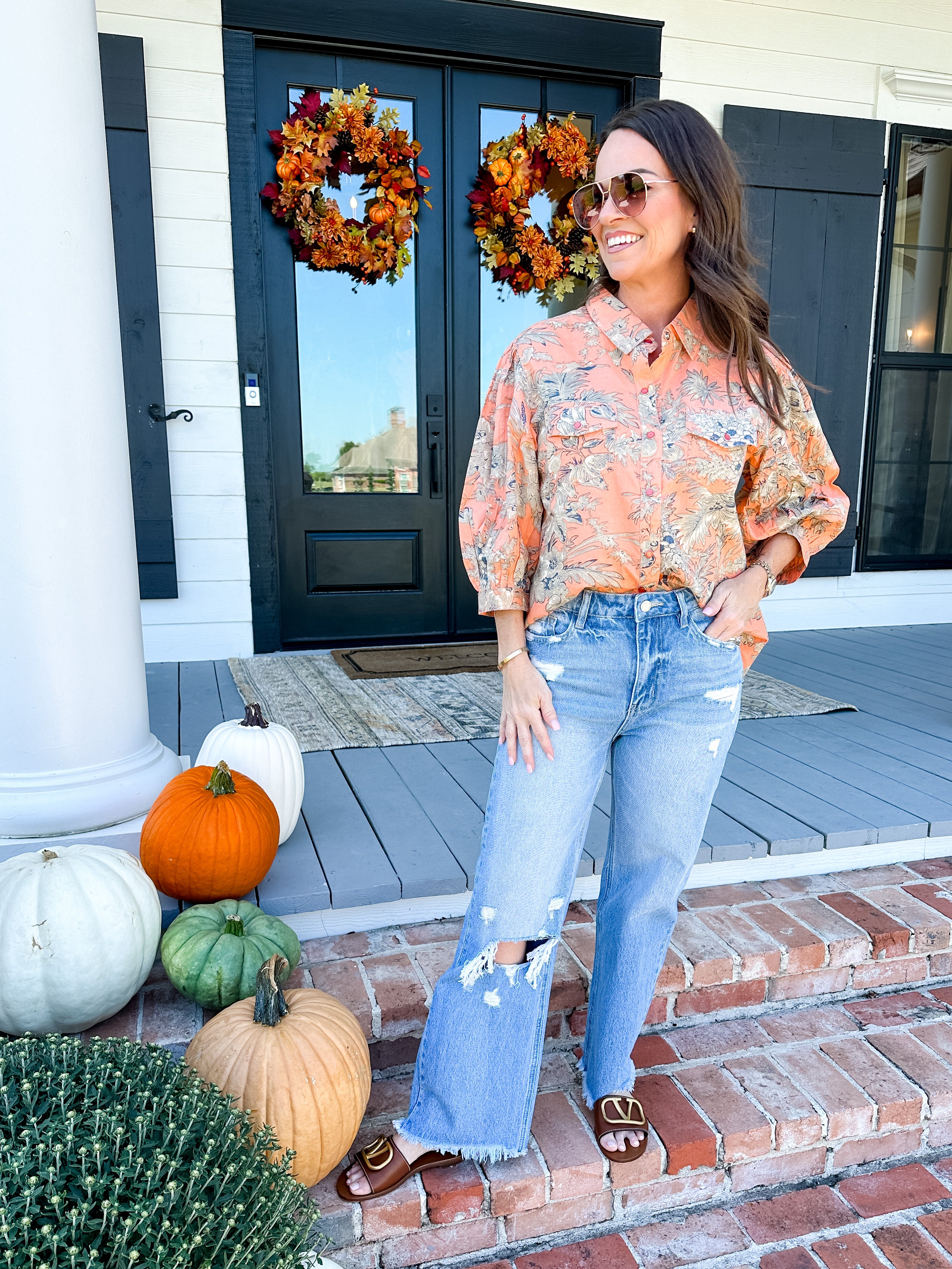 Snap Front Shirt in Coral