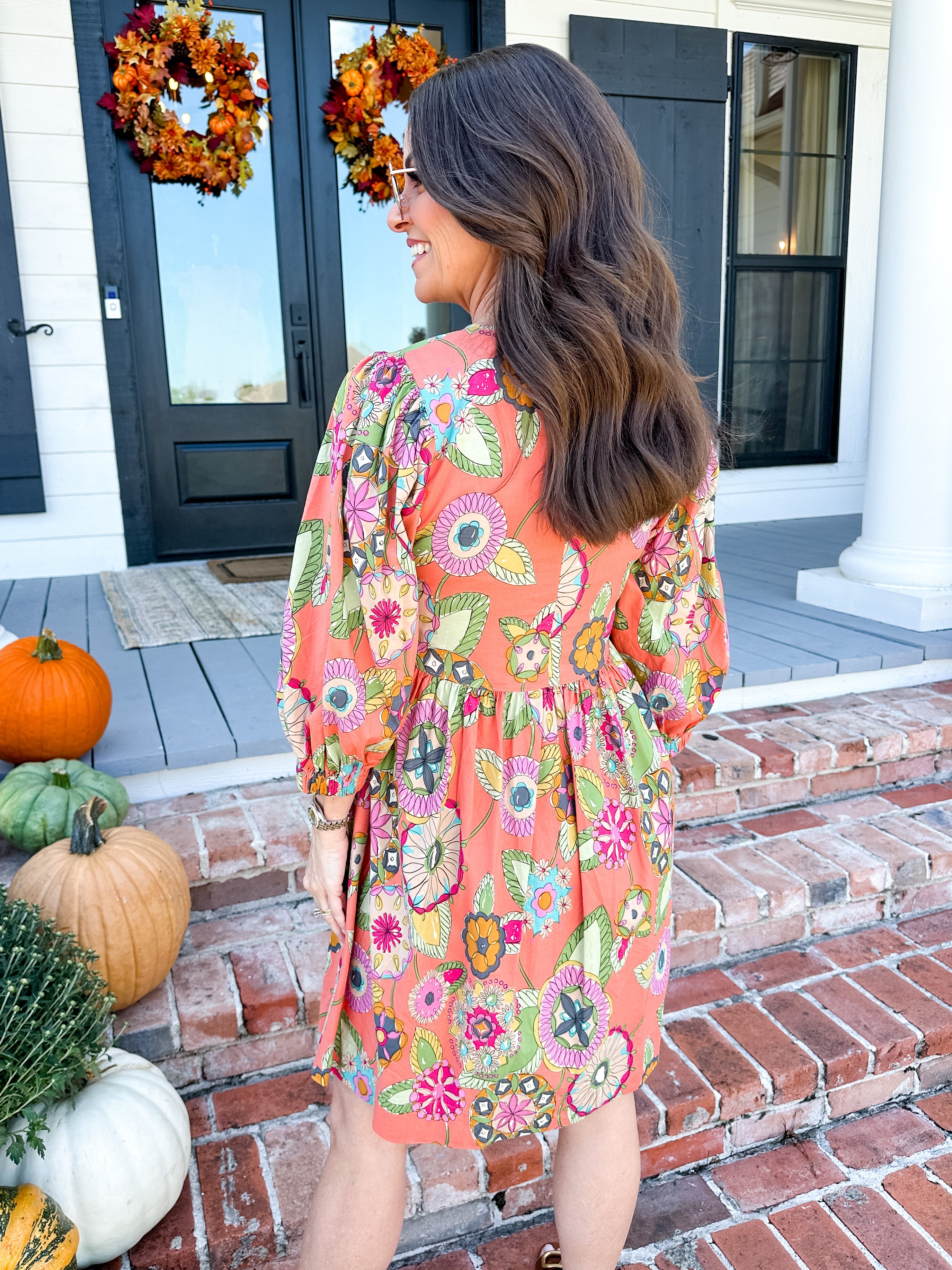Peach Floral Dress