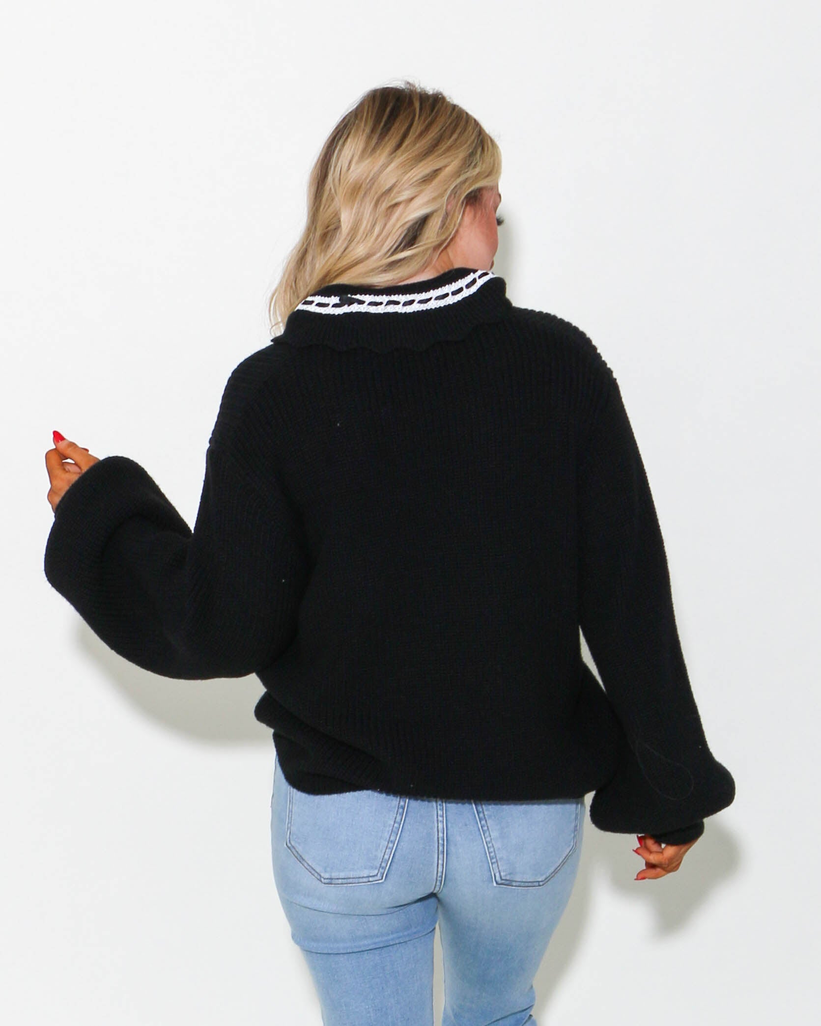 Lace Trim Knit Sweater Jacket