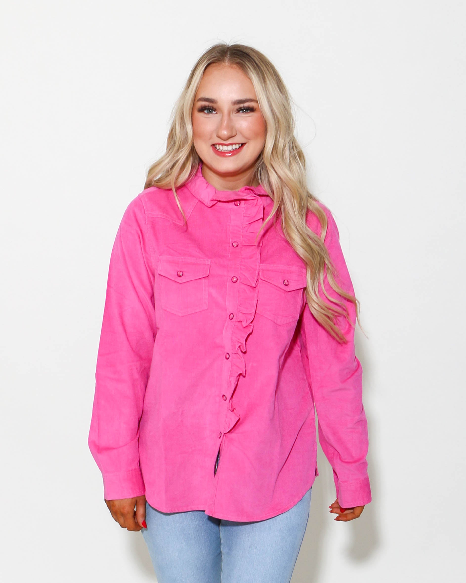 Ivy Jane | Corduroy Ruffle Snap Shirt