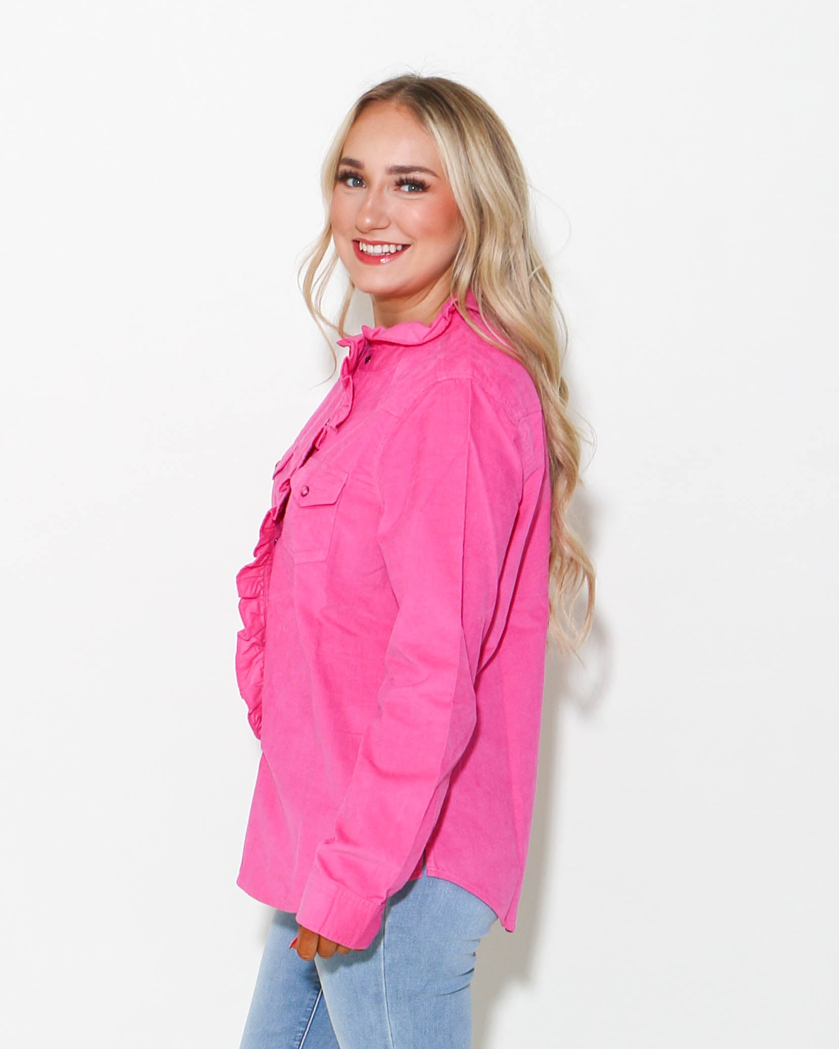 Ivy Jane | Corduroy Ruffle Snap Shirt