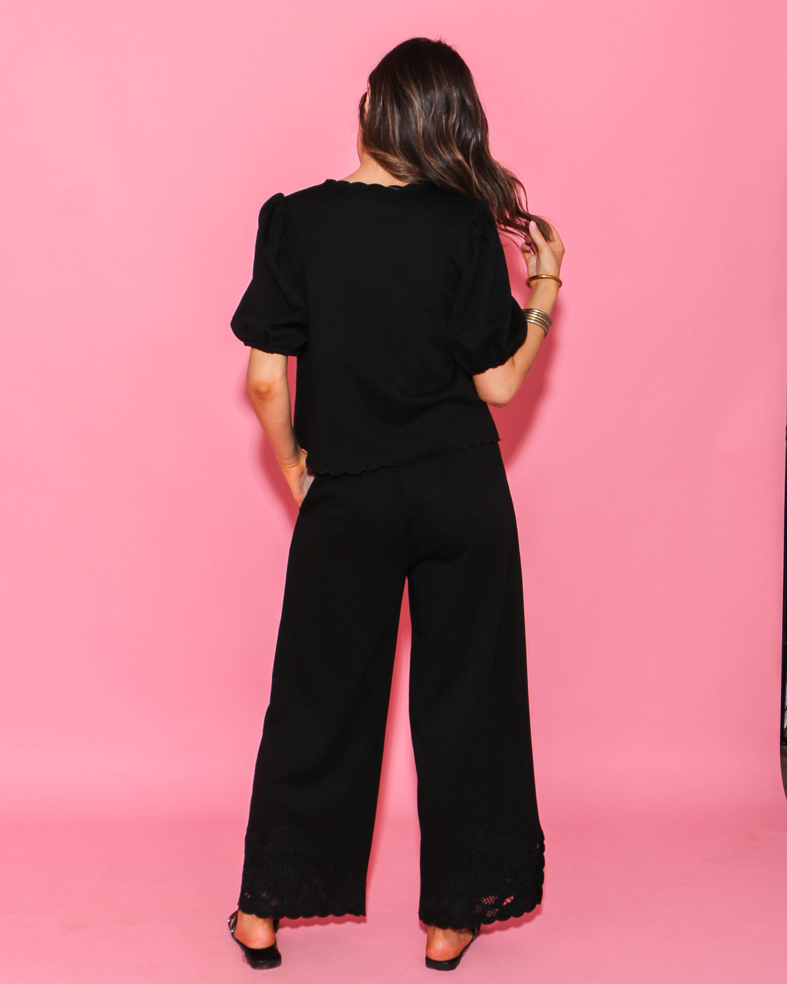 Scalloped Bow Tie and Pants Set