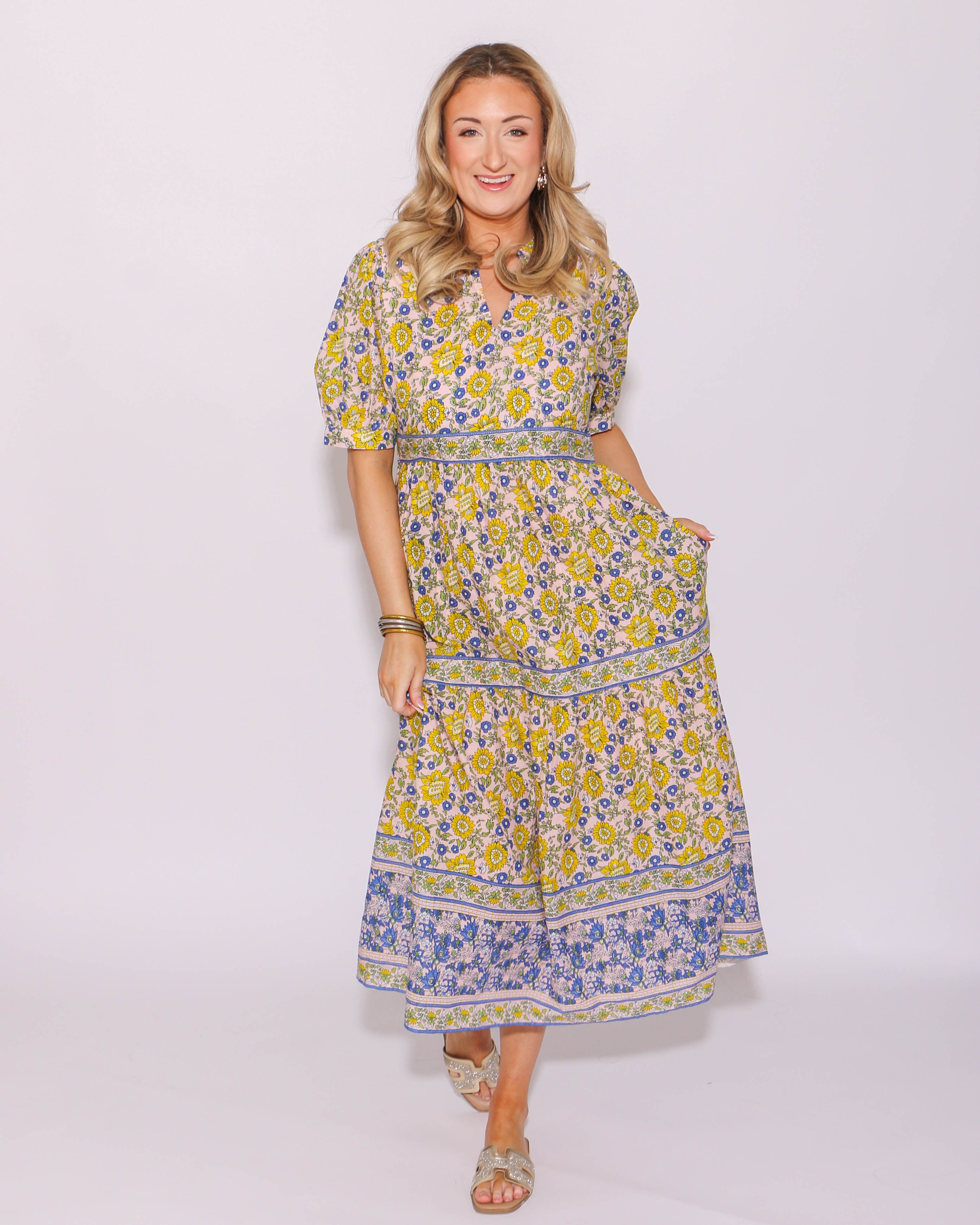 Ivy Jane | Banded Block Print Dress