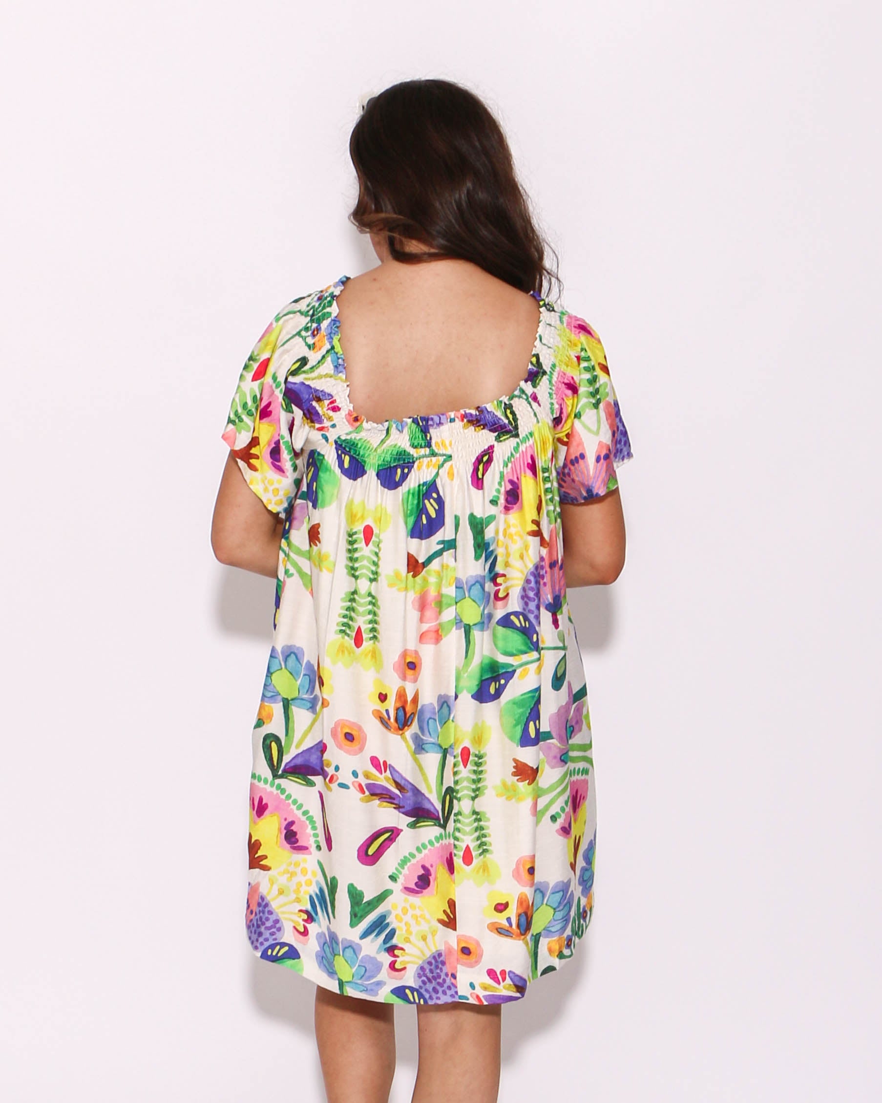 Floral Print Square Neck Dress