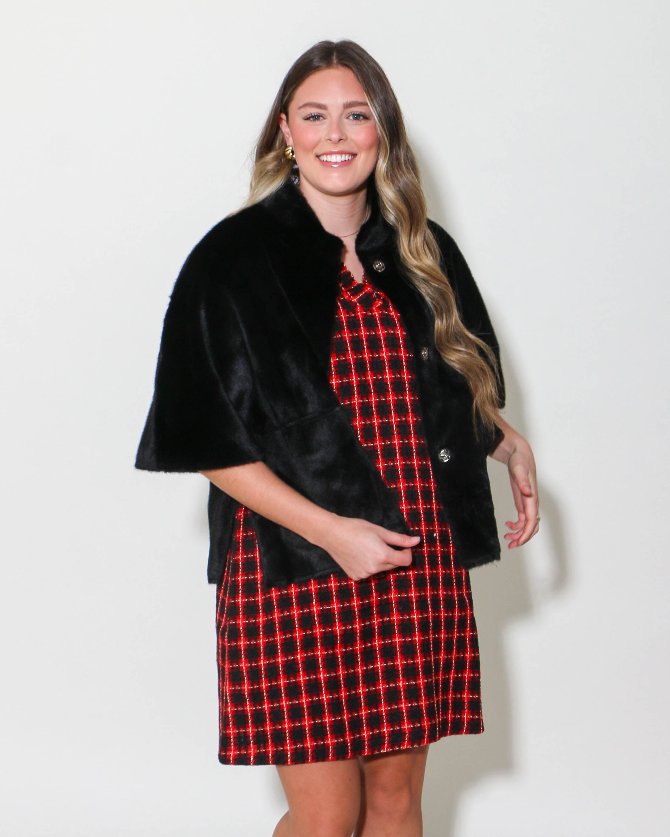 Faux Capelet Jacket