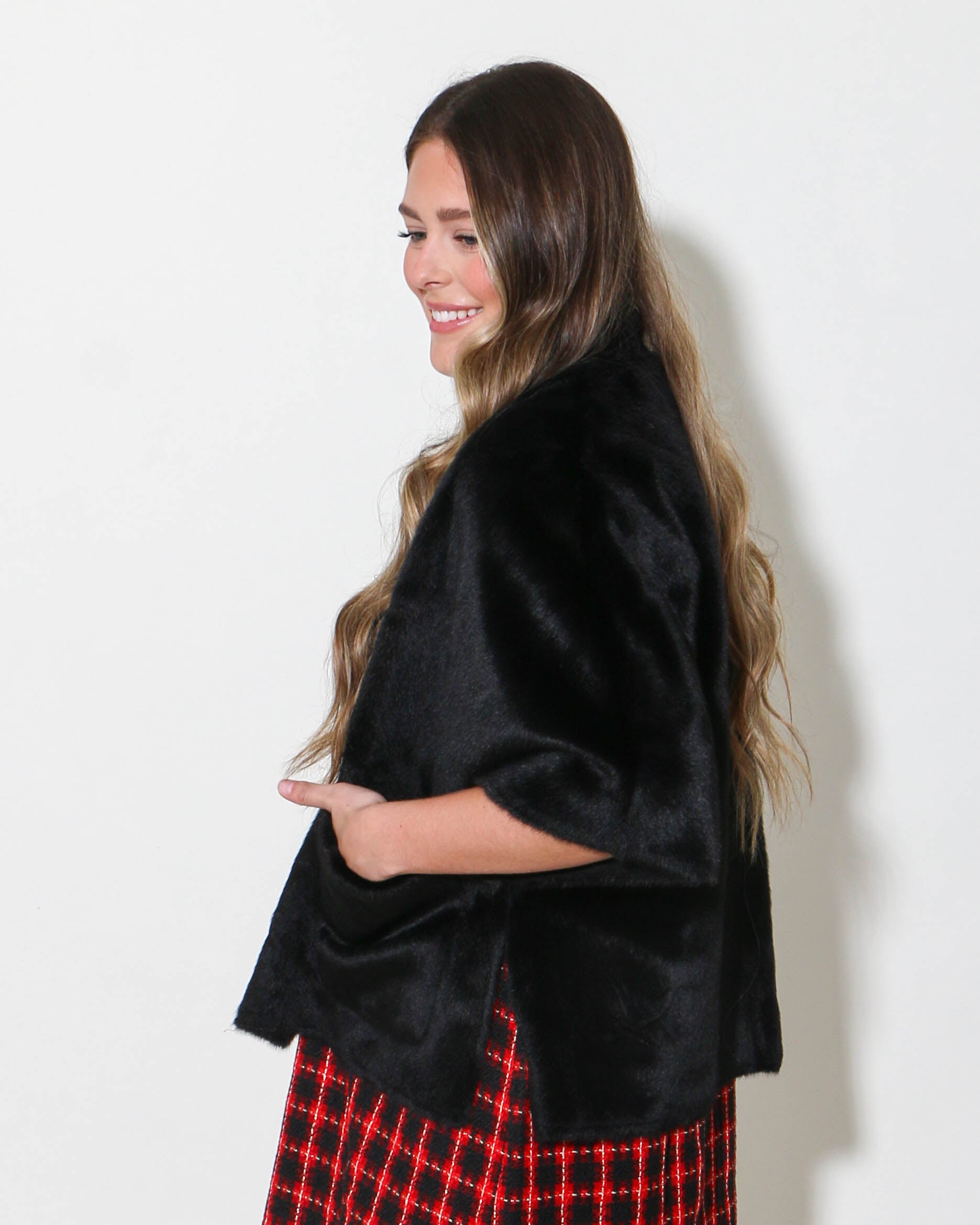 Faux Capelet Jacket