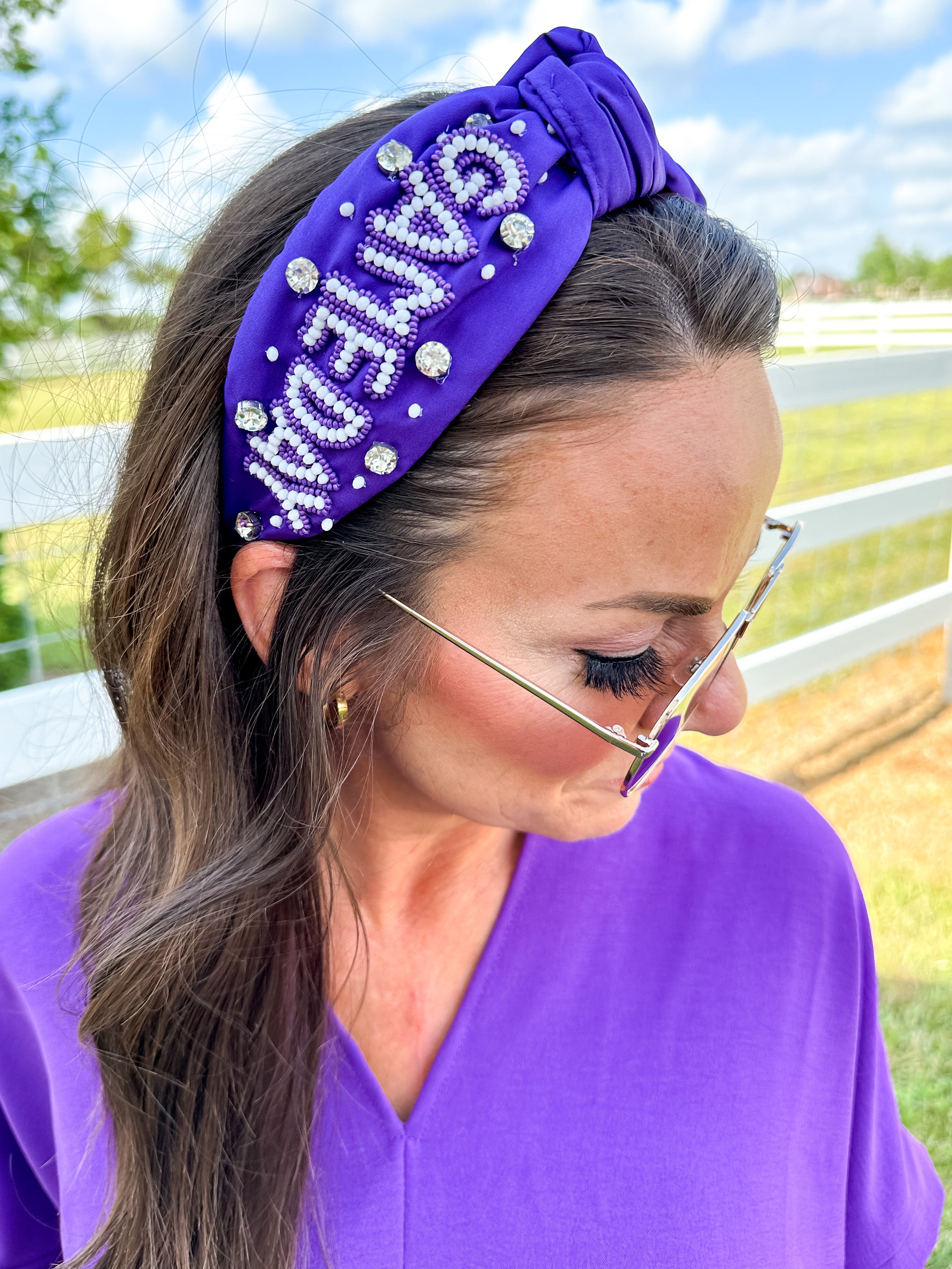 Game Day Headband in Purple