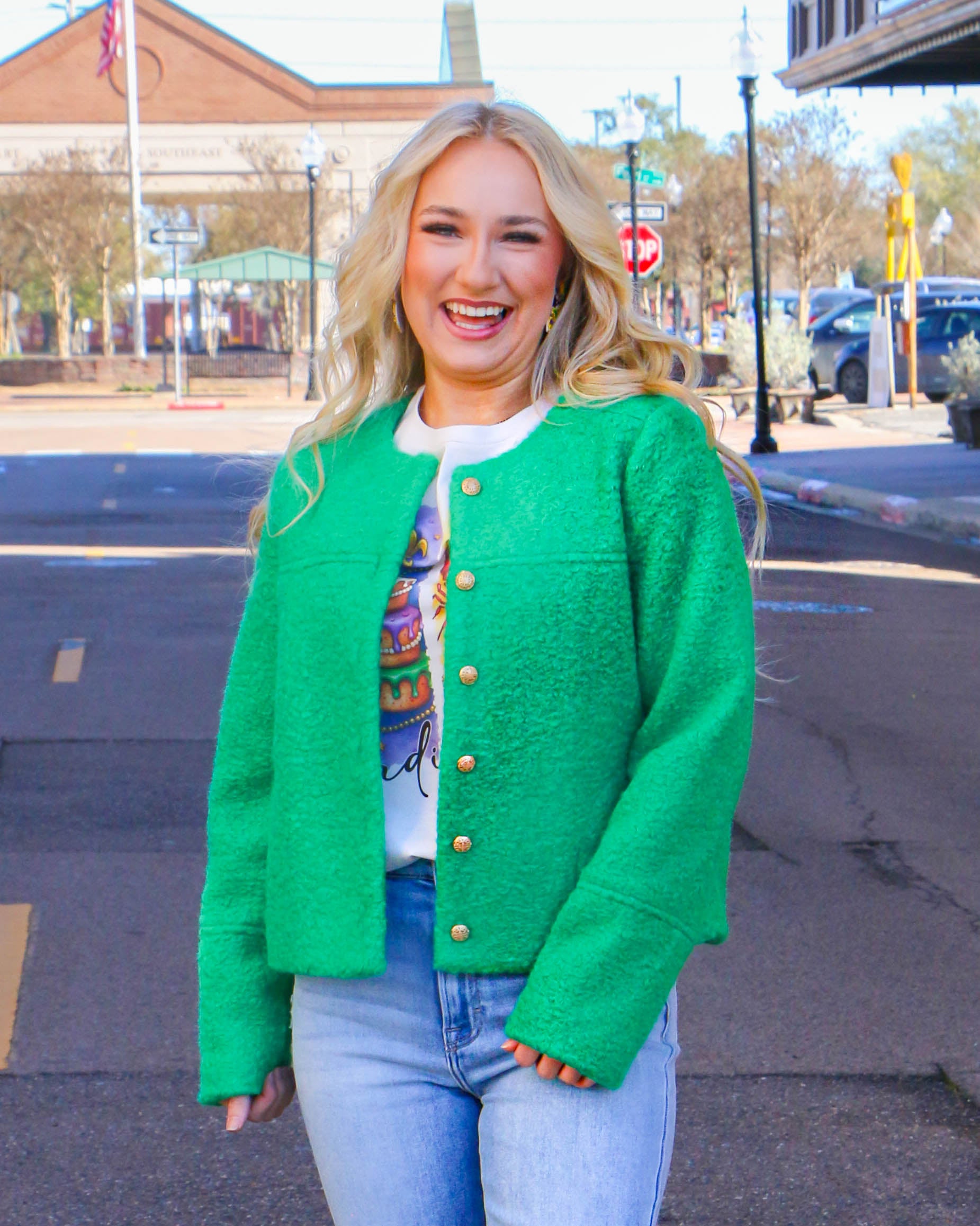 Button Up Boucle Jacket