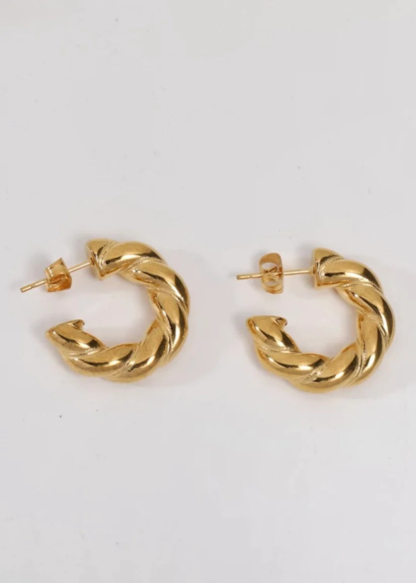 Dainty Twist Hoops