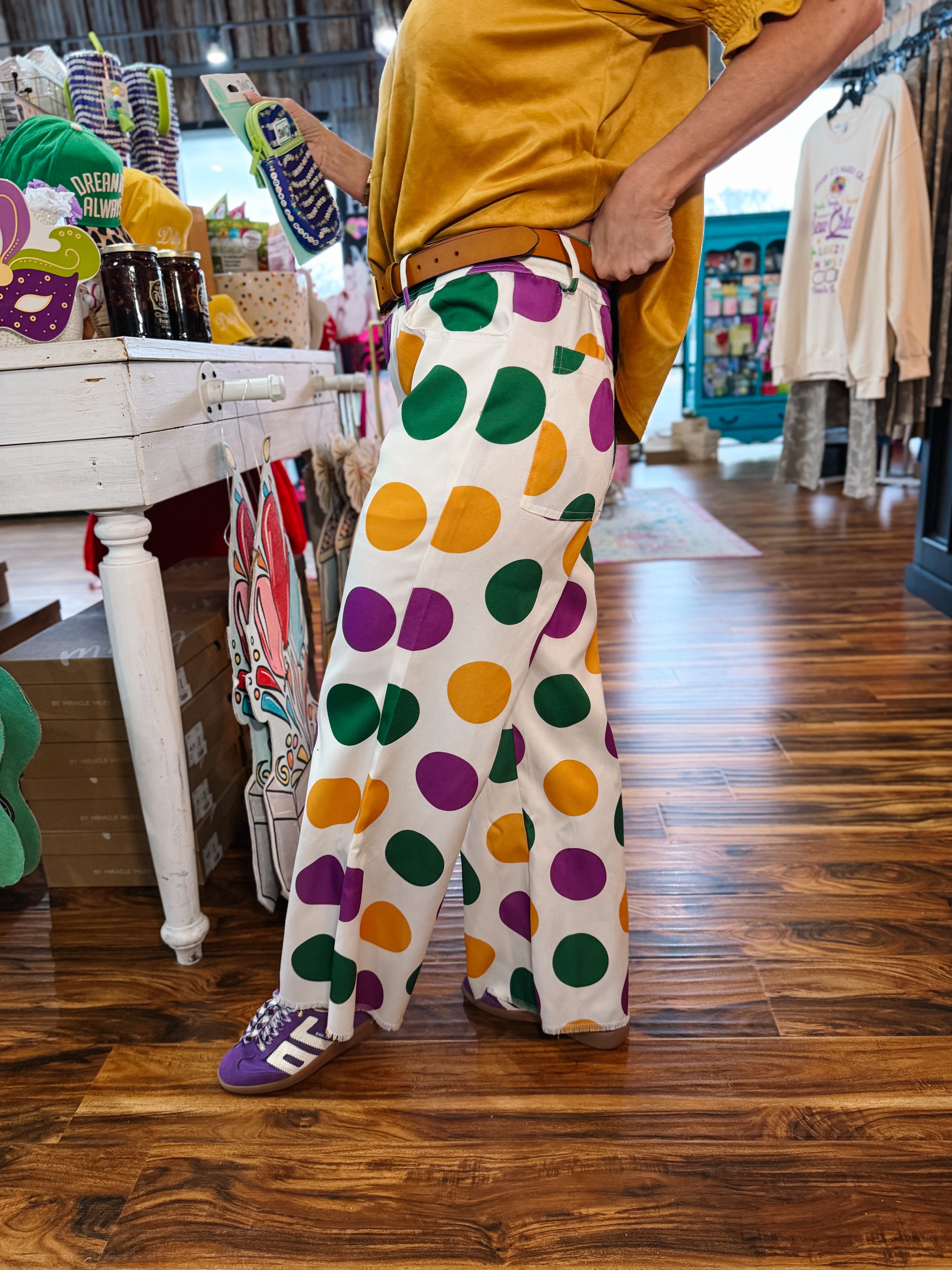 Mardi Gras Polka Dot Pants