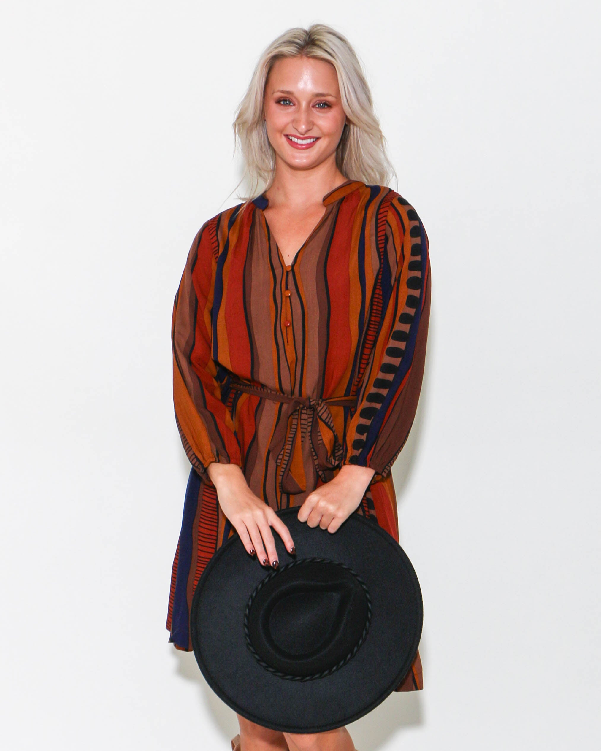 Belted Abstract Dress