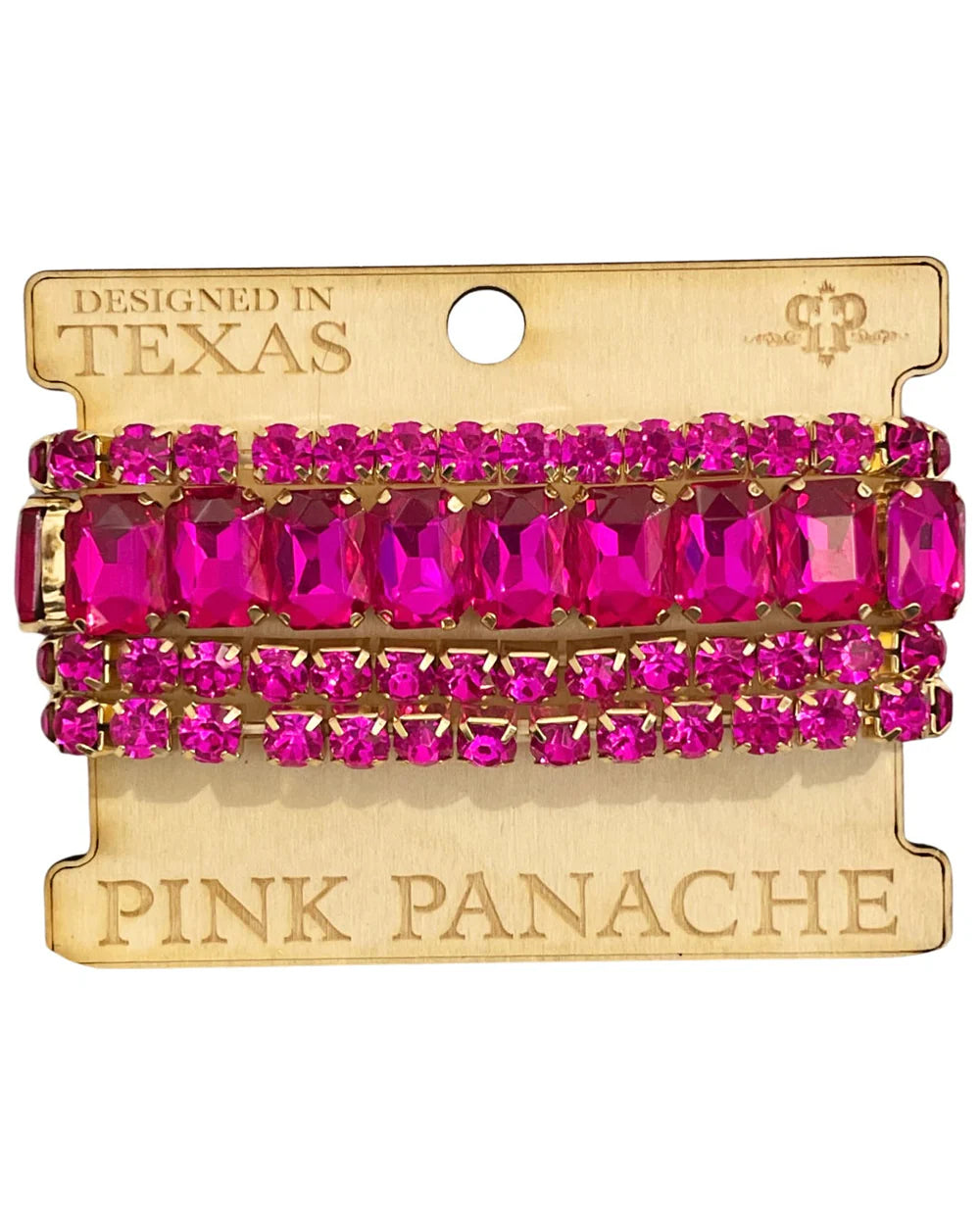 Fuchsia Rhinestone Multi Bracelet Set