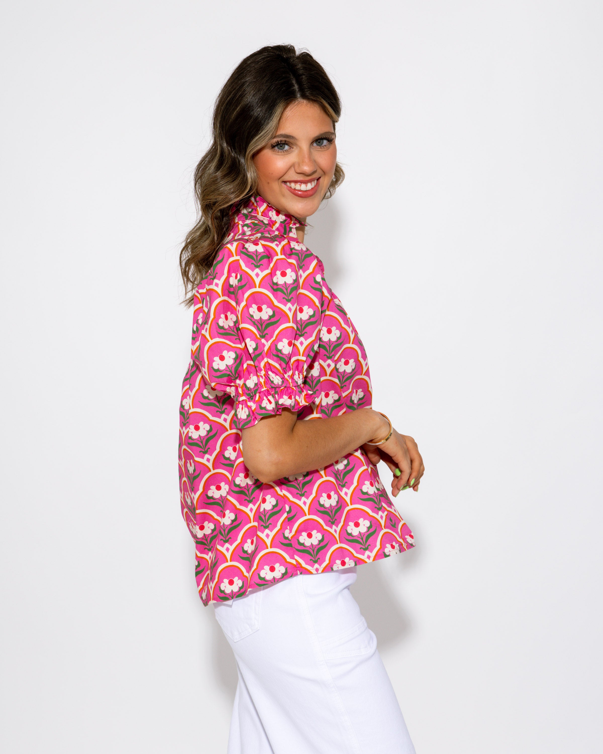 The Blooming Scallop Floral Top