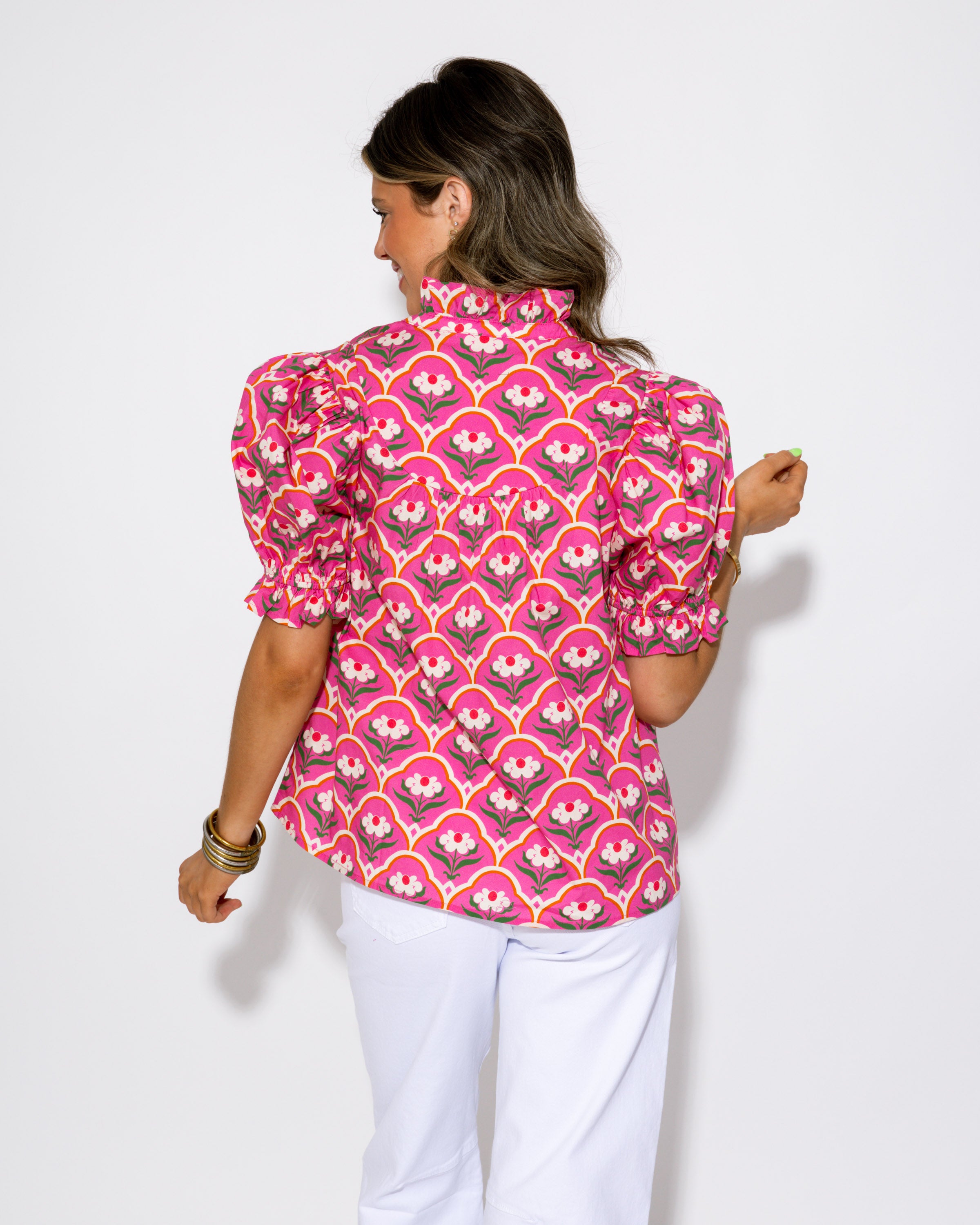 The Blooming Scallop Floral Top