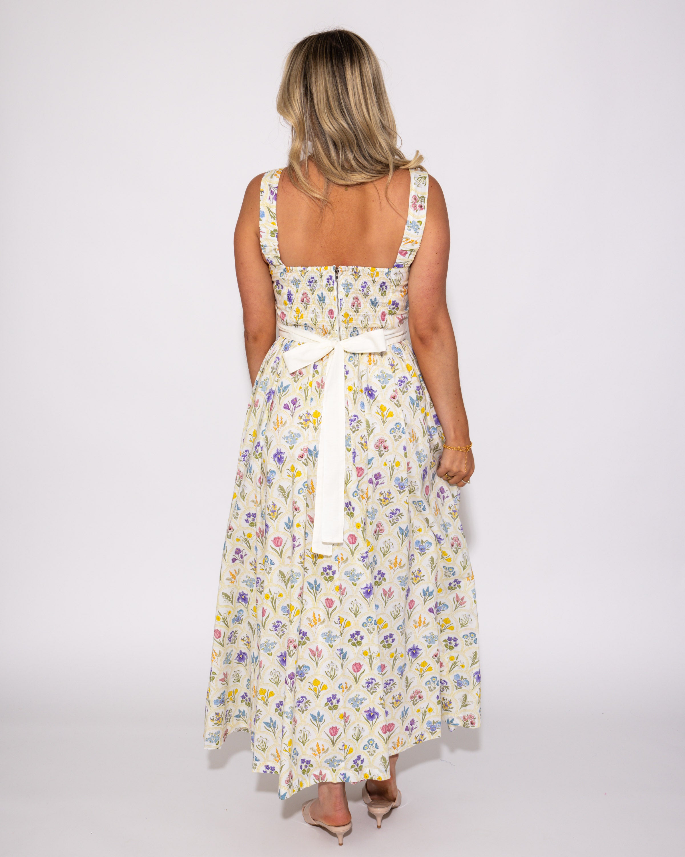 Floral Square Neck Romance Midi Dress