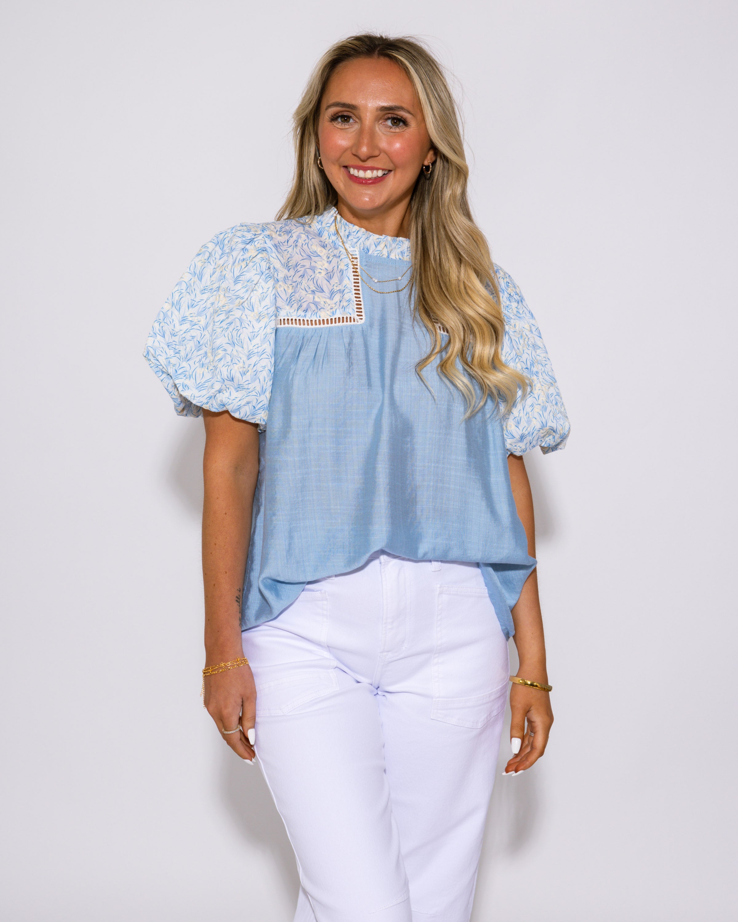 Frill and Harmony Puff Sleeve Top