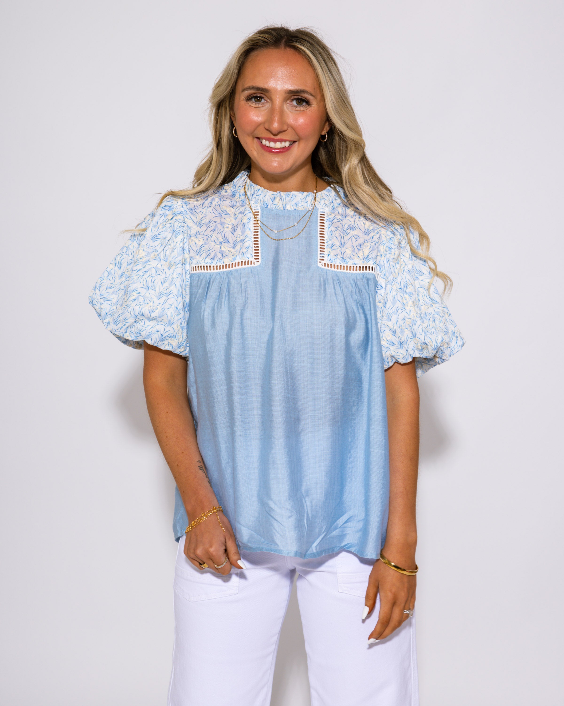 Frill and Harmony Puff Sleeve Top
