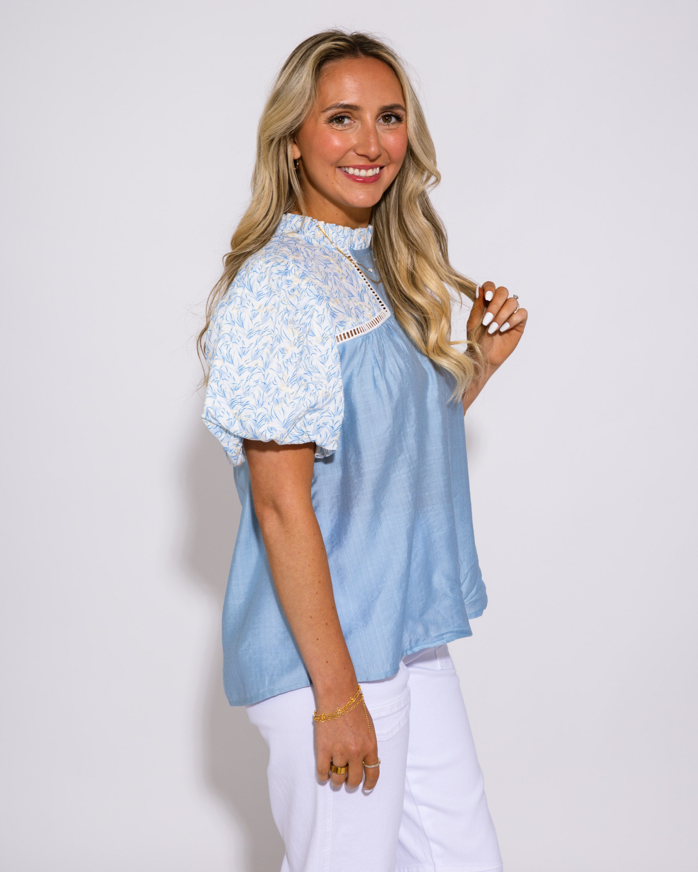 Frill and Harmony Puff Sleeve Top