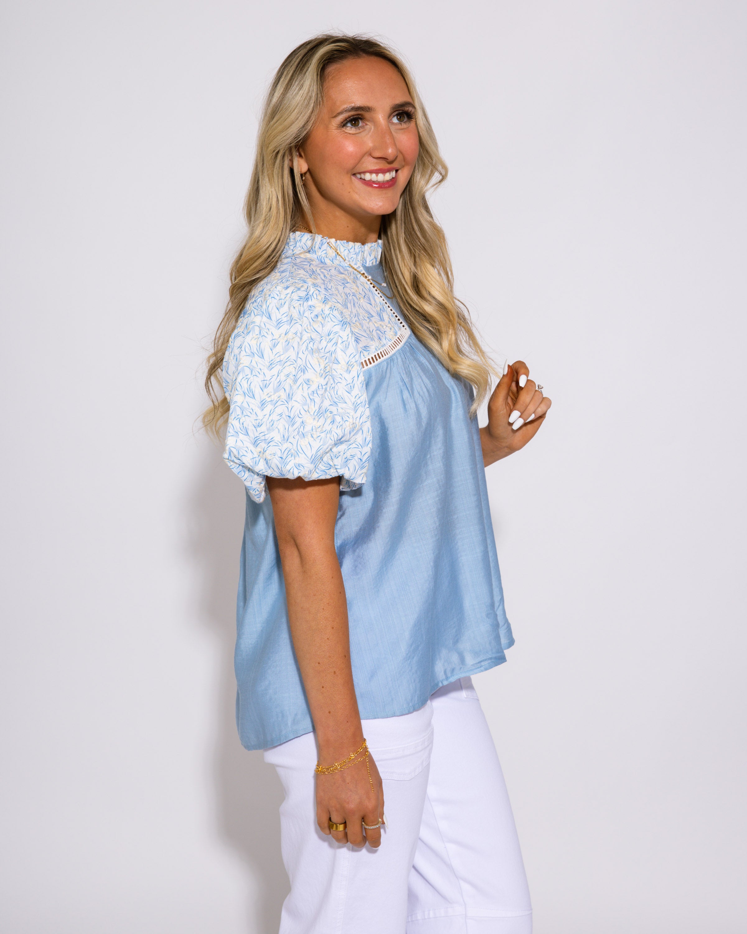 Frill and Harmony Puff Sleeve Top