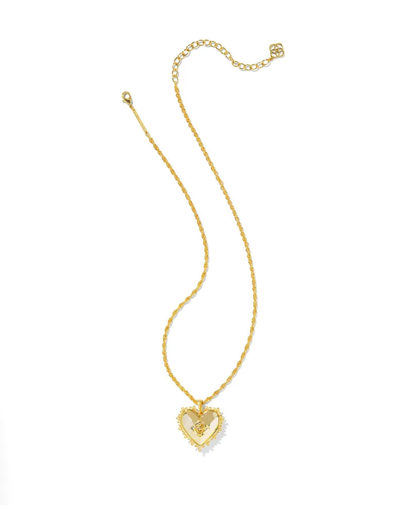 Mallory Rose Locket Short Pendant Necklace in Gold Metal