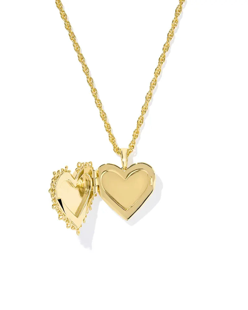Mallory Rose Locket Short Pendant Necklace in Gold Metal