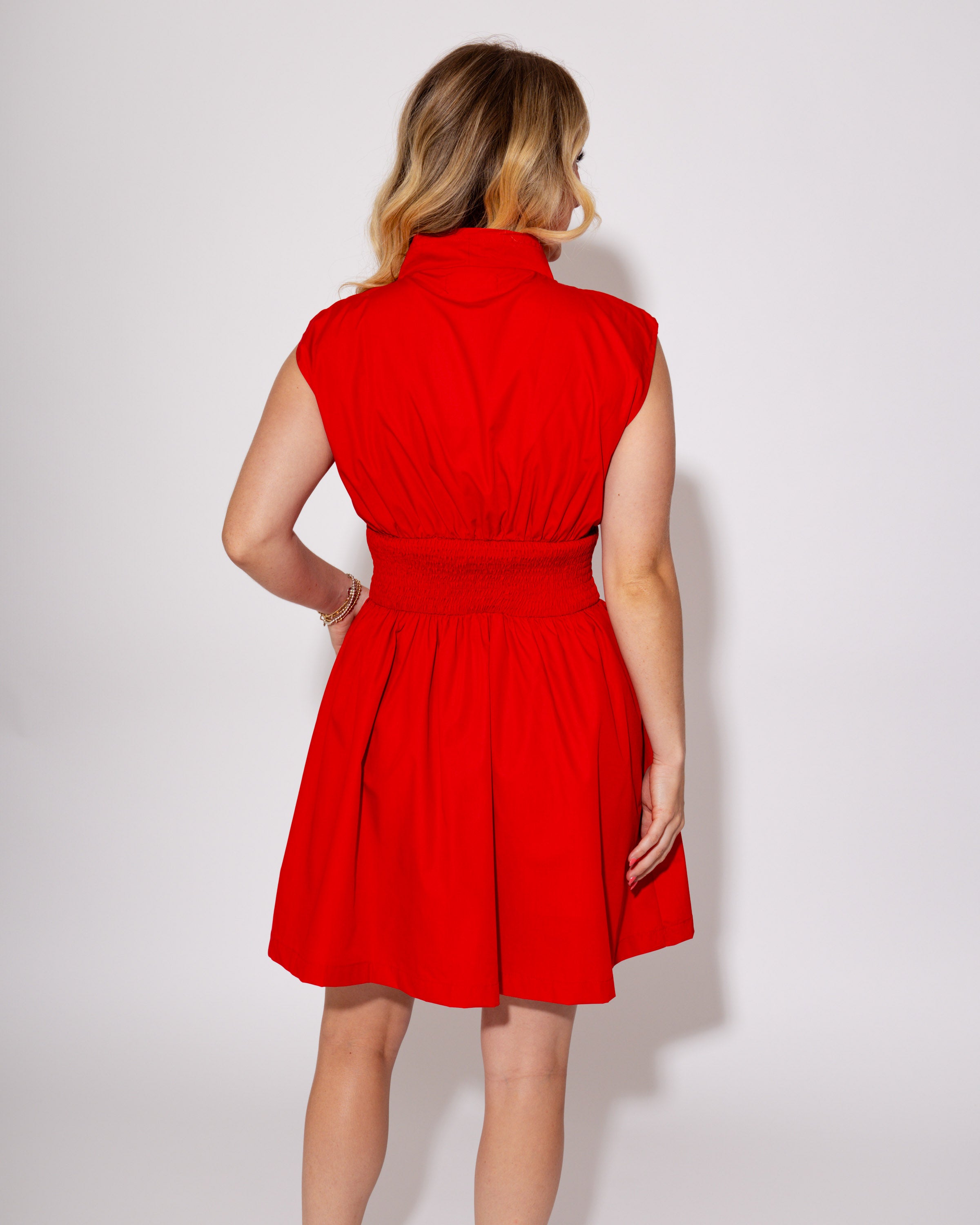 Ruby Red Zip Front Mini Dress
