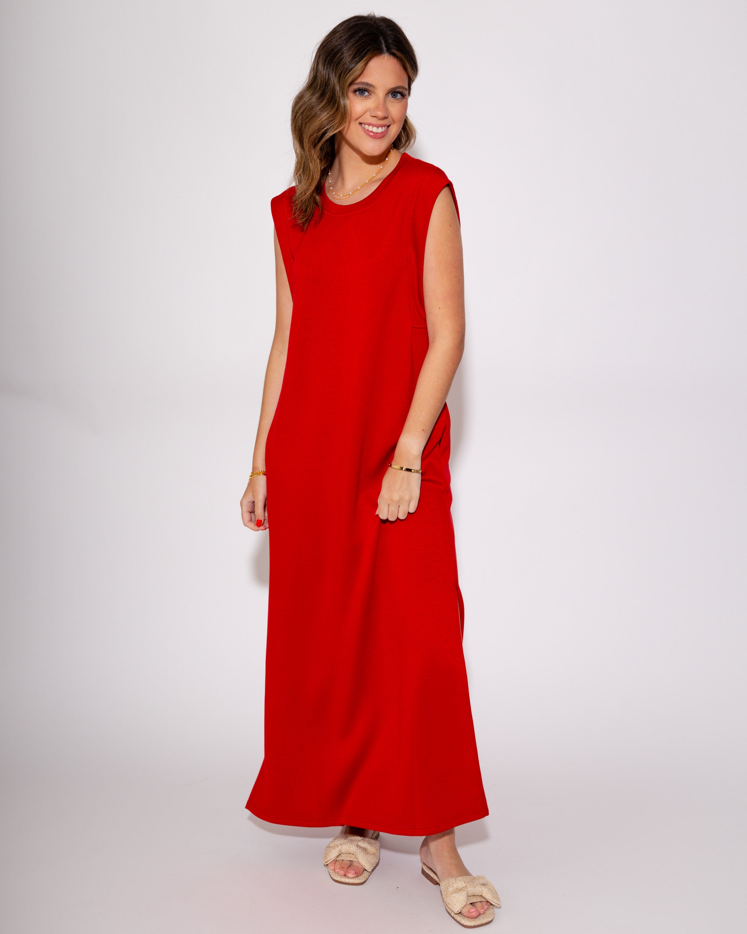 The Best Frame Midi Dress in Red