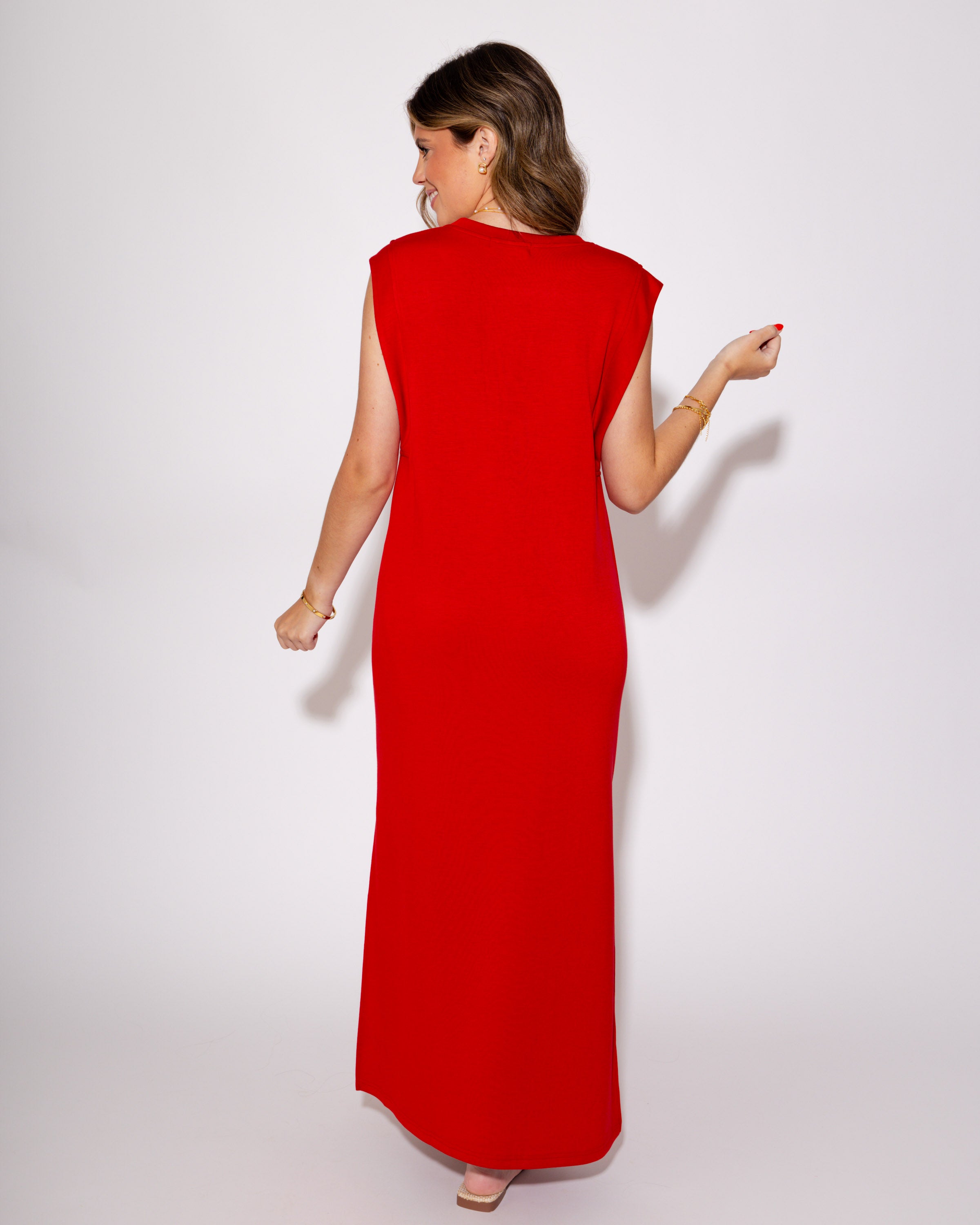 The Best Frame Midi Dress in Red