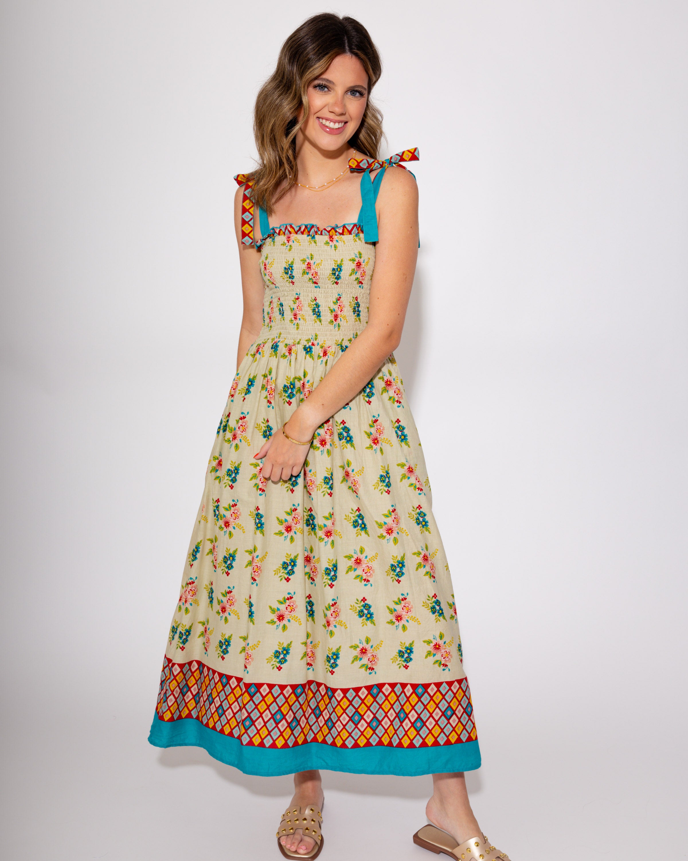 Blossom Breeze Smocked Midi Dress