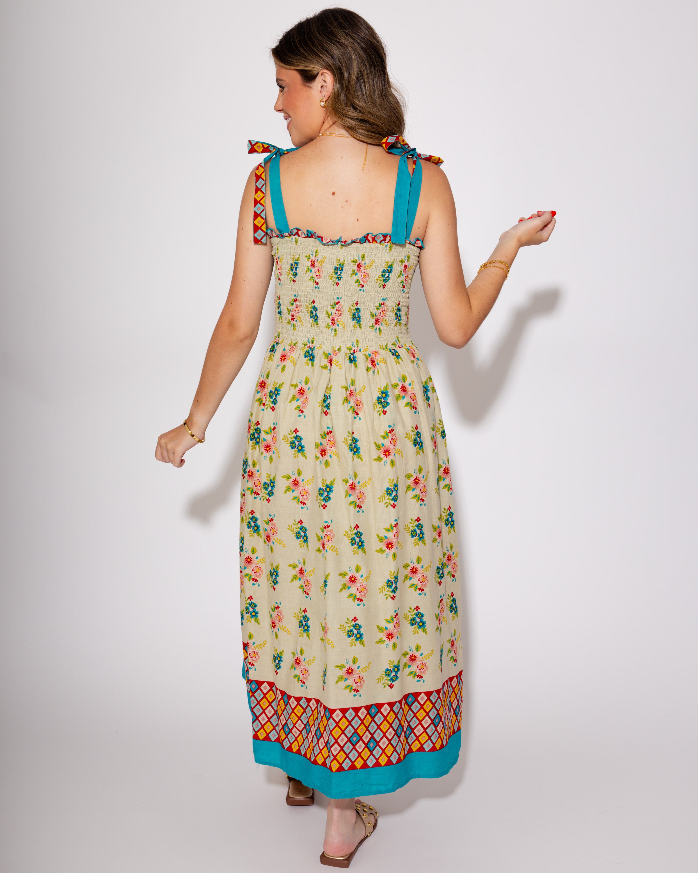 Blossom Breeze Smocked Midi Dress
